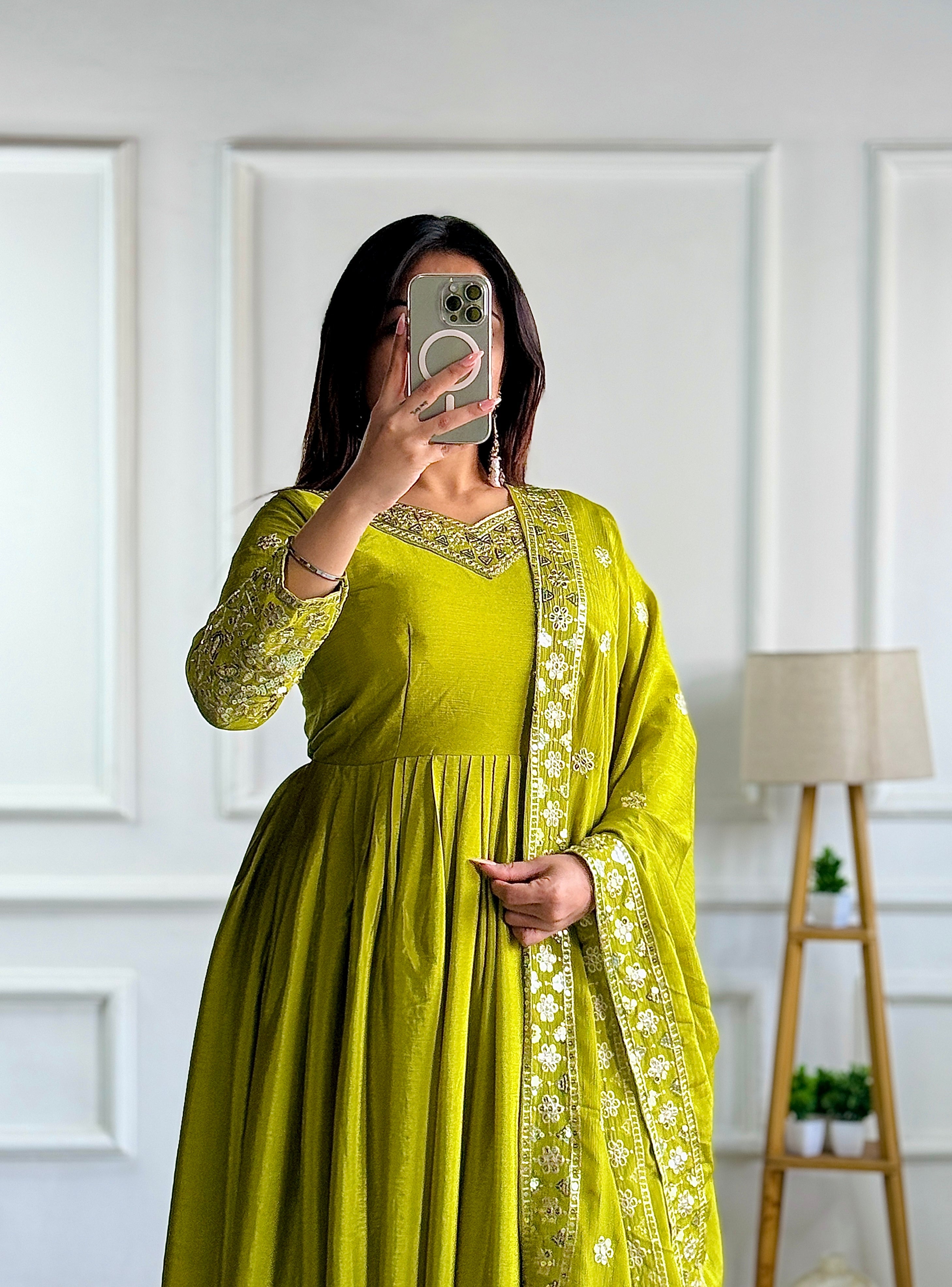 Party Wear Designer Gown-Pent And Dupatta Set