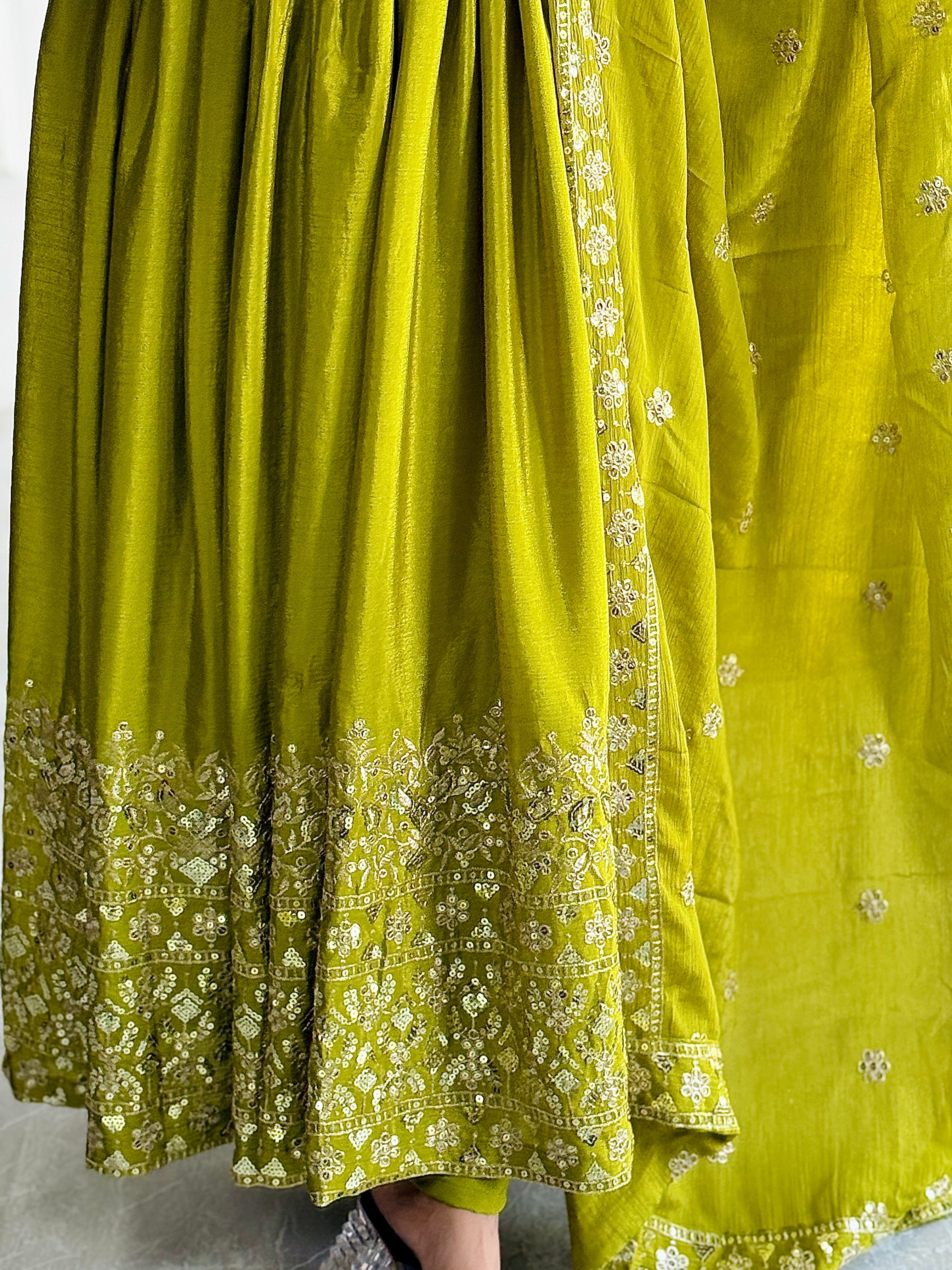 Party Wear Designer Gown-Pent And Dupatta Set