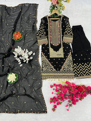 Designer Party Wear Top-Bottom And Beautiful Dupatta