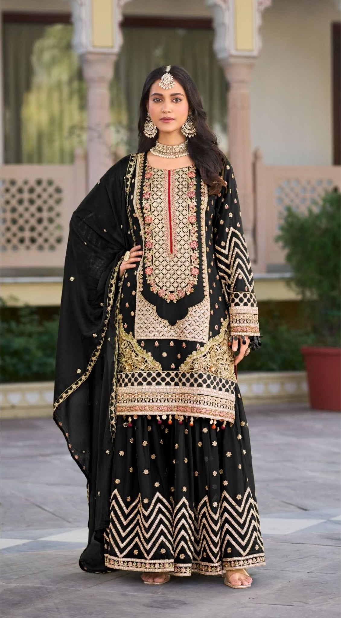Designer Party Wear Top-Bottom And Beautiful Dupatta