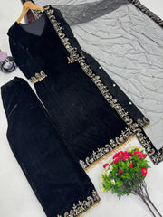 Designer Party Wear Top Plazzo And Dupatta