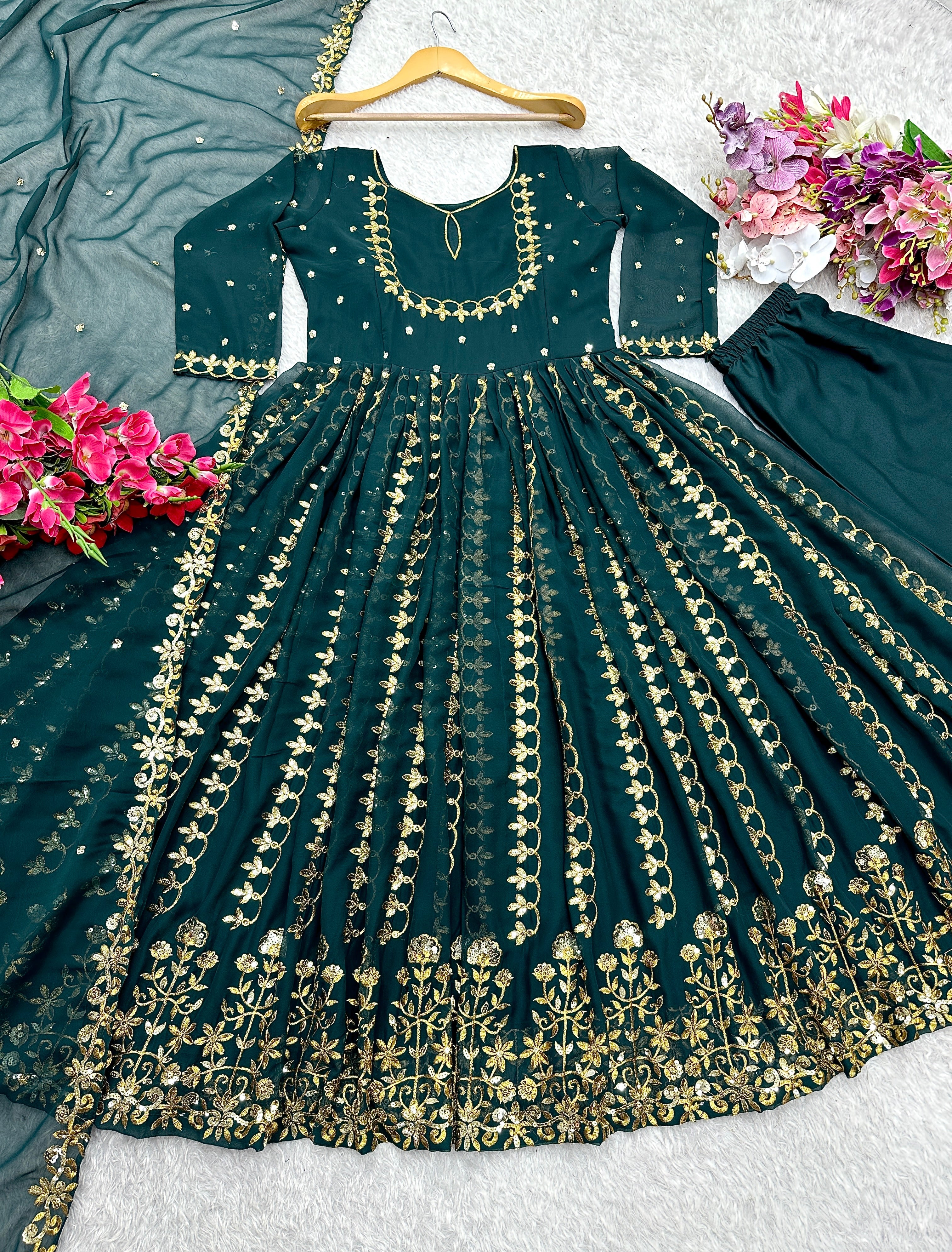 Party Wear Designer Gown Pent And Dupatta