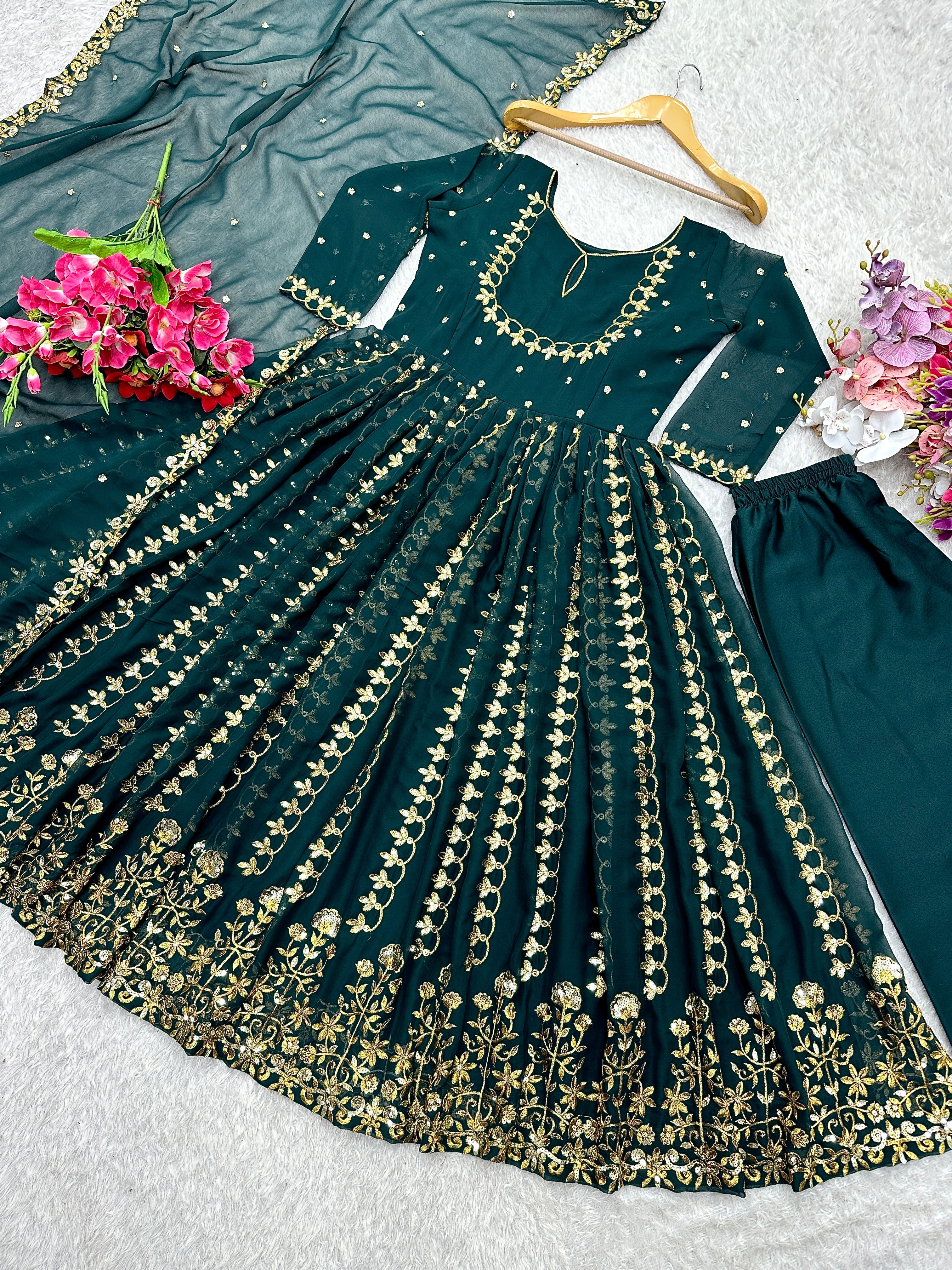 Party Wear Designer Gown Pent And Dupatta