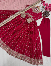 Party Wear Look Gown, Dupatta & Bottom Set