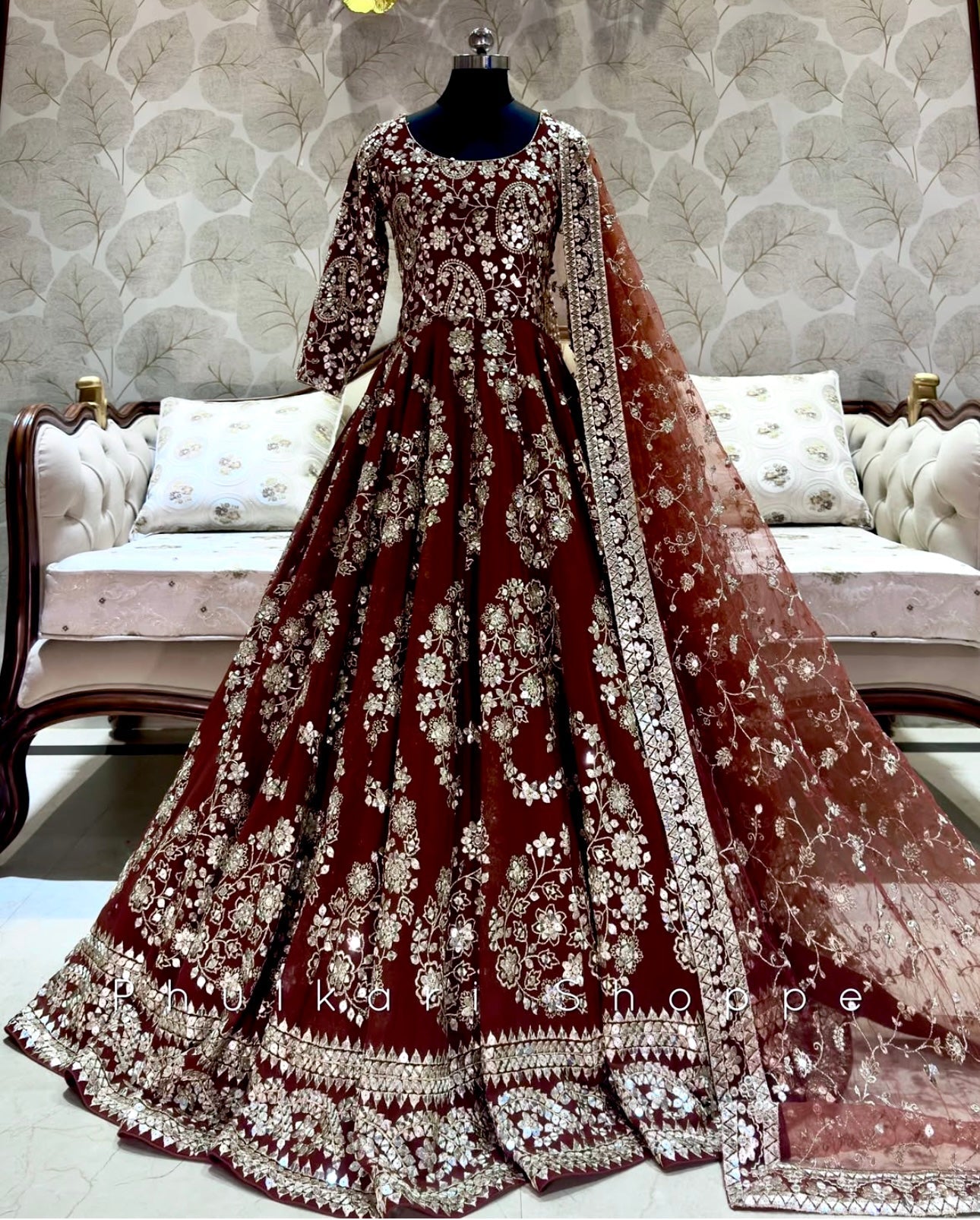 Party Wear Designer Gown -Pent And Beautiful Dupatta