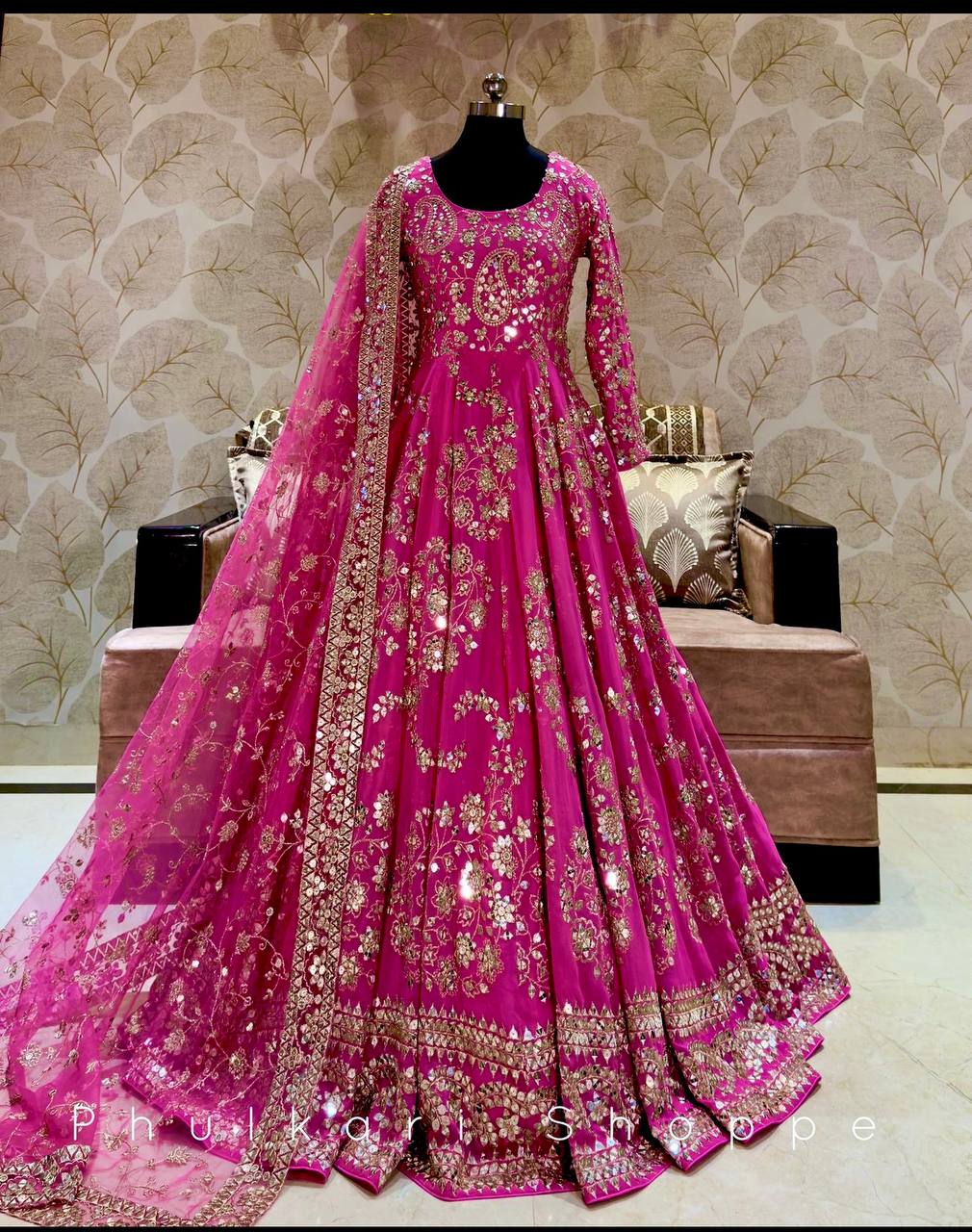 Party Wear Designer Gown -Pent And Beautiful Dupatta