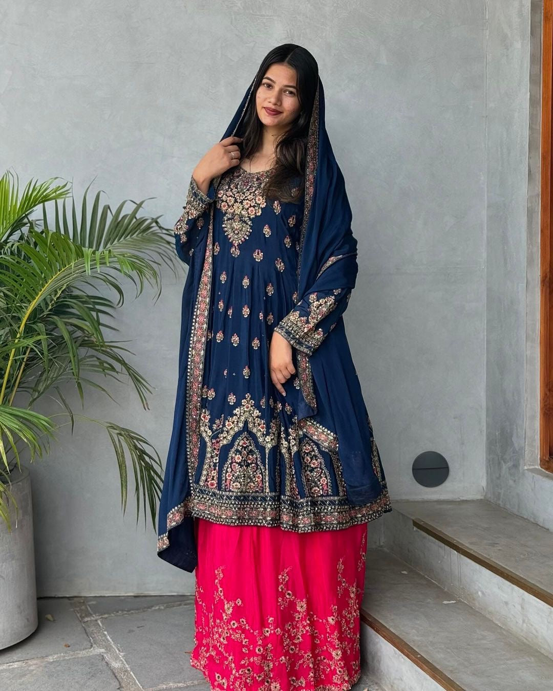 Beautiful Party Wear Look Heavy Faux Georgette Top Lehenga & Dupatta Set