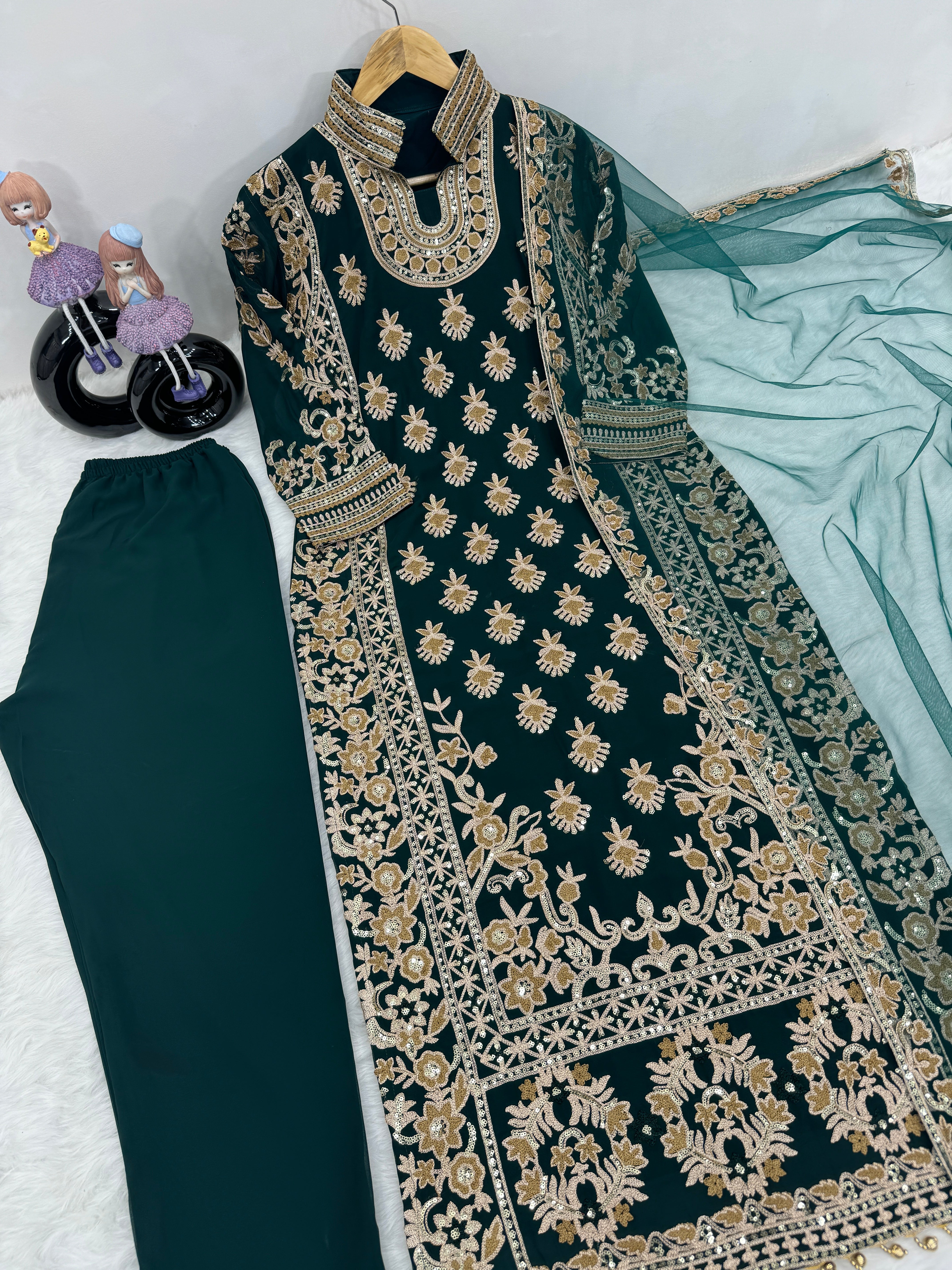 Beautiful Party Wear Top Pent And Dupatta