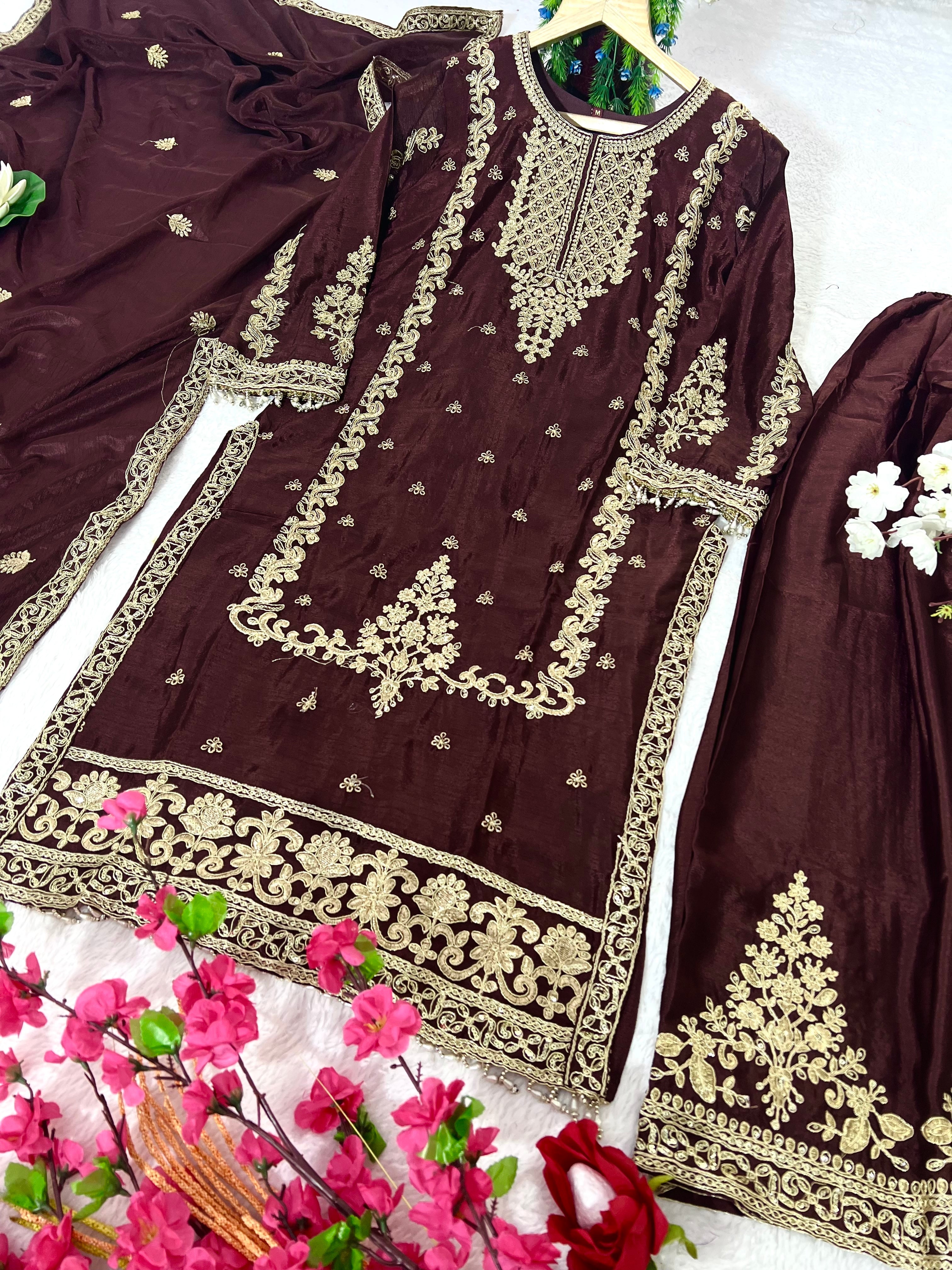 Party Wear Designer Top-Bottom And Beautiful Dupatta