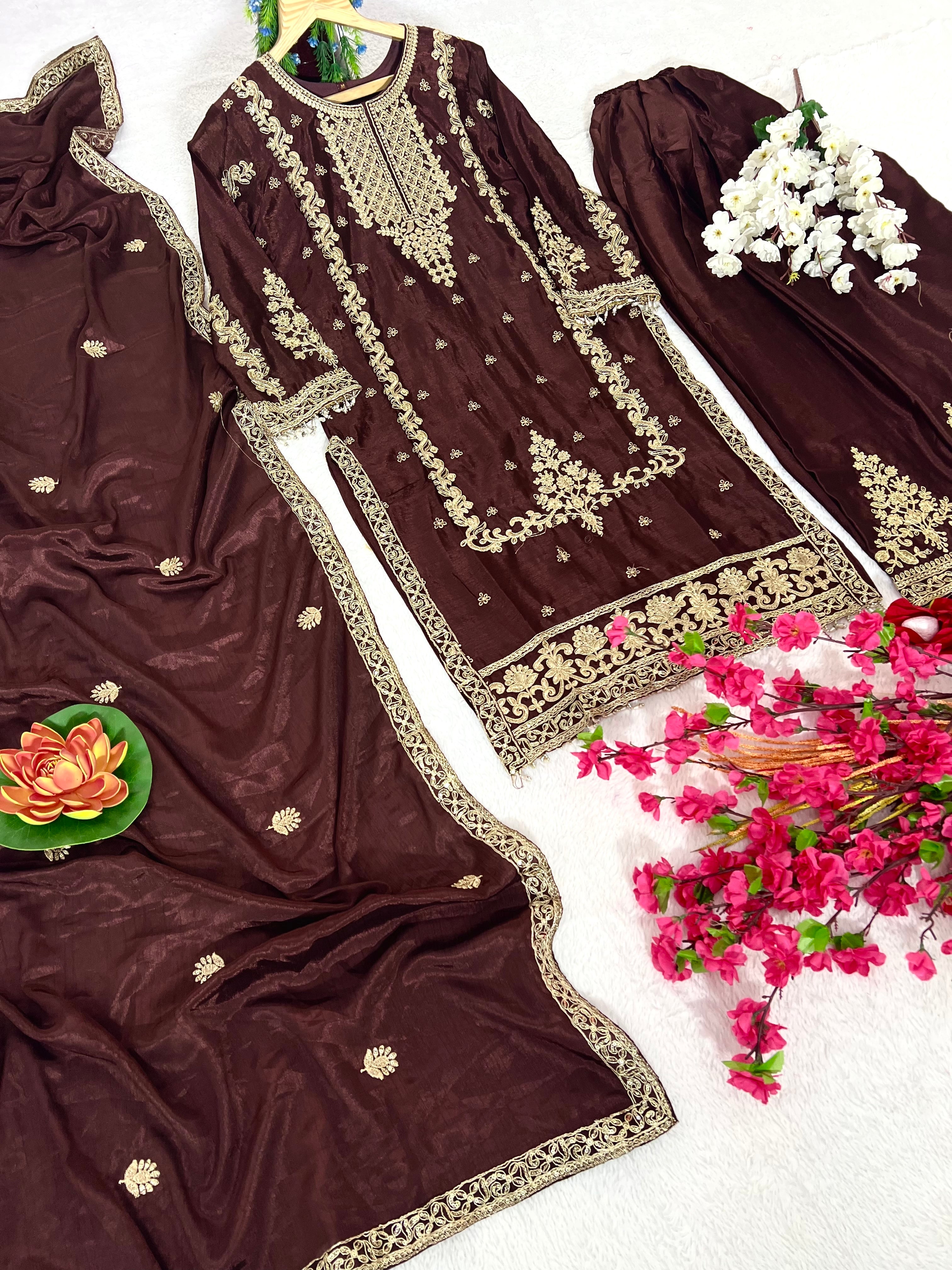Party Wear Designer Top-Bottom And Beautiful Dupatta