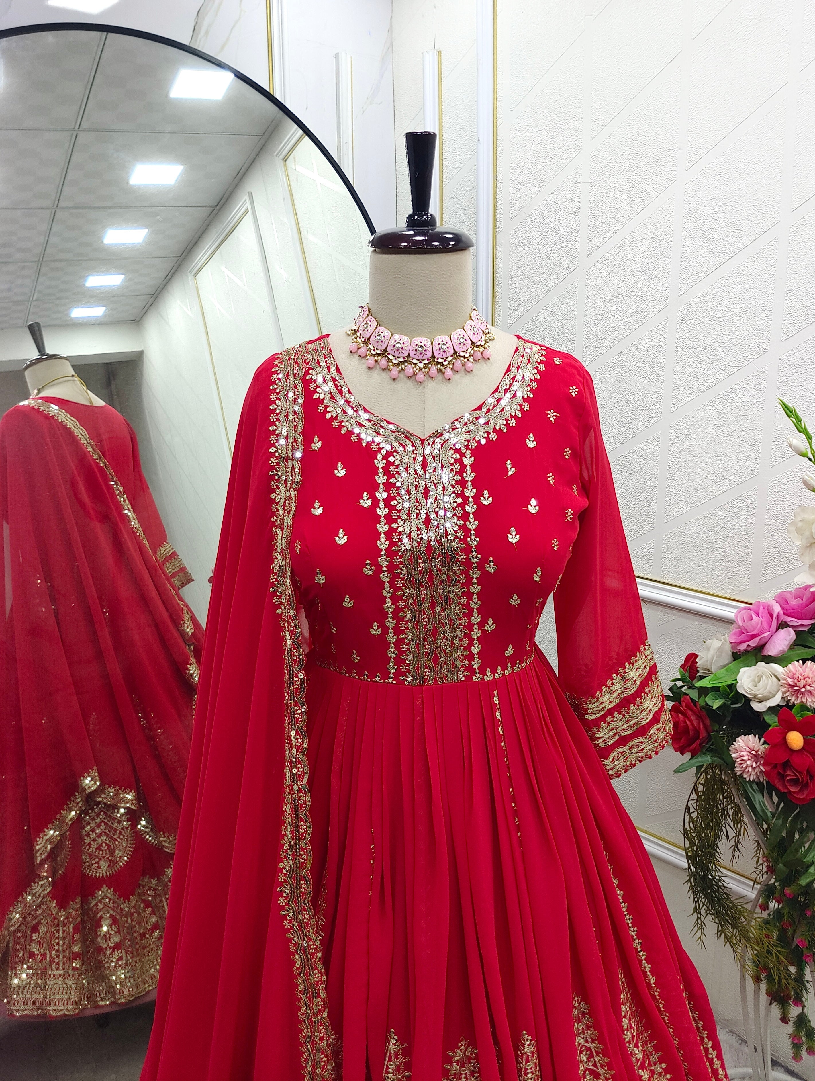 Designer Party Wear Gown Pent And Beautiful Dupatta