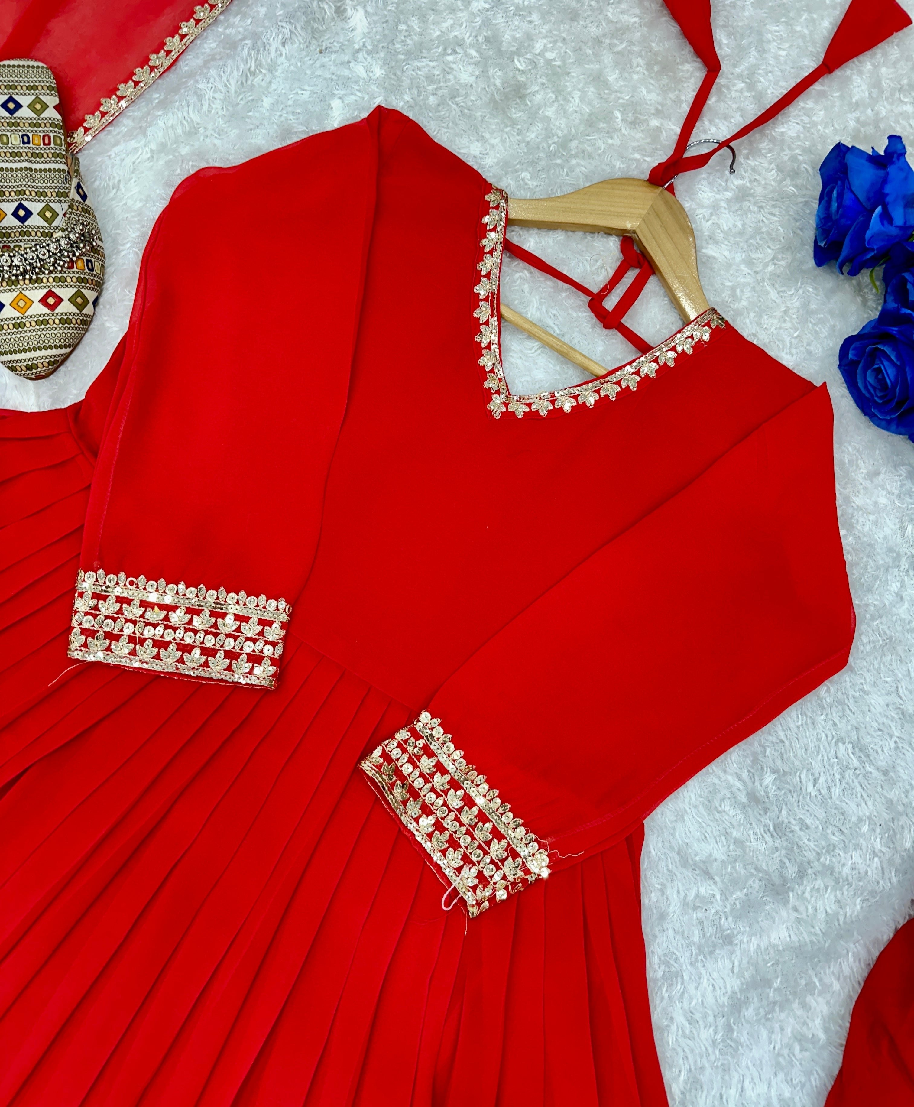 Beautiful Party Wear Look Anarkali Gown And Pent With Dupatta