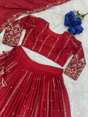 Beautiful Party Wear Lehenga Choli With Heavy Embroidery Work