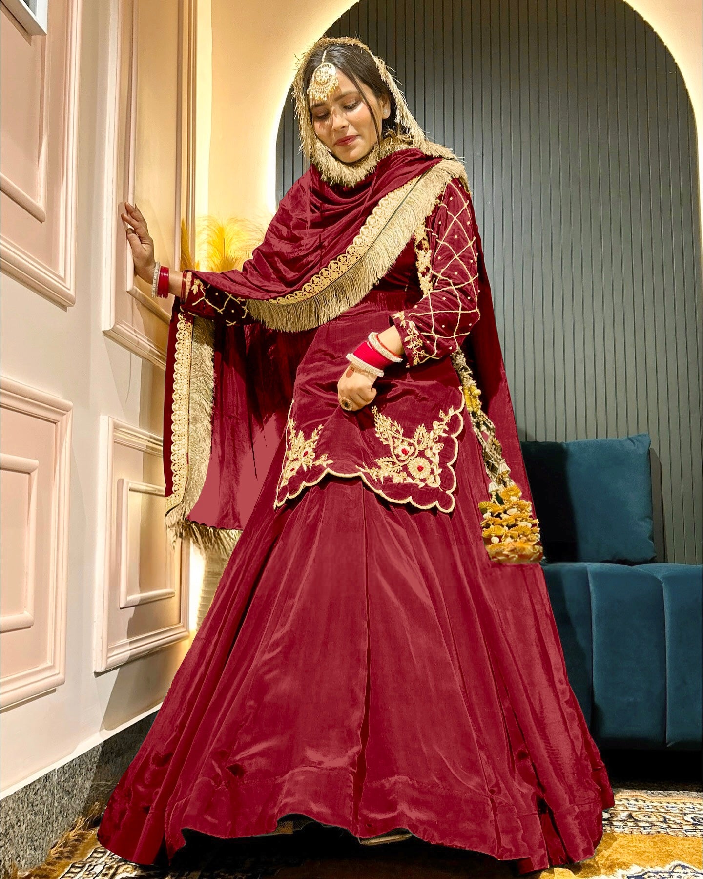 Beautiful Party Wear Top Lehenga And Fancy Dupatta