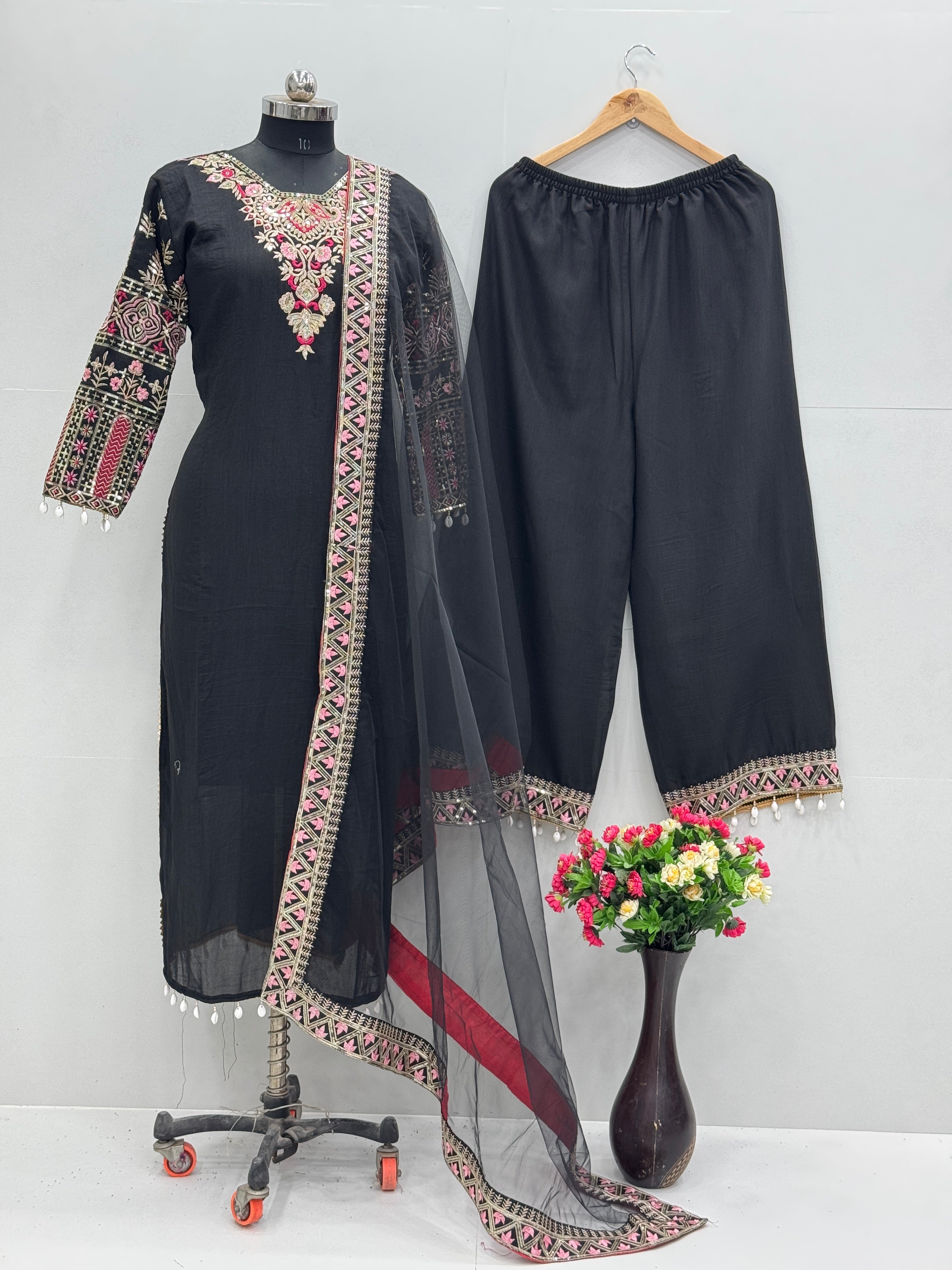 Party Wear Fancy Suit Plazzo And Dupatta