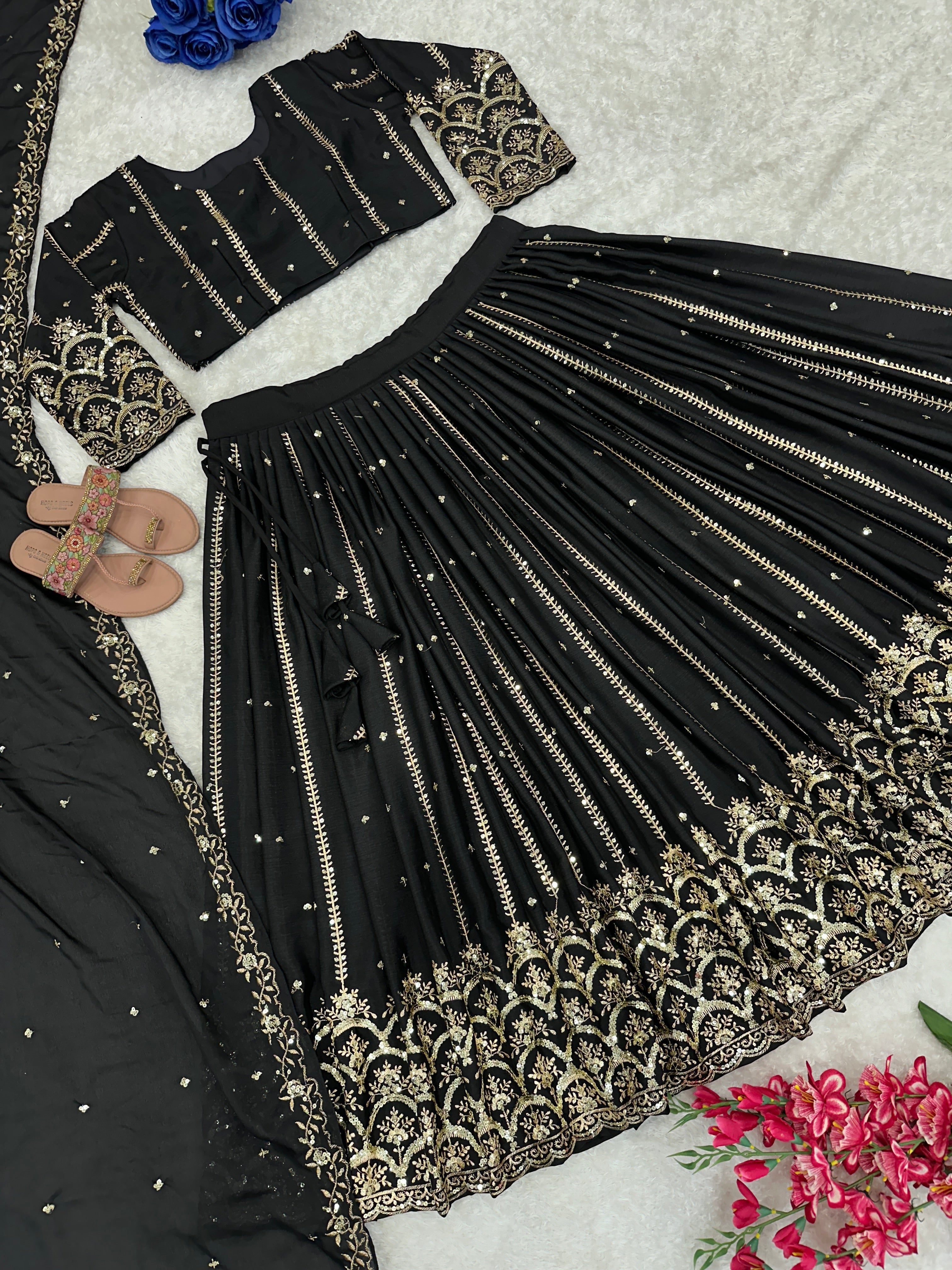 Beautiful Party Wear Lehenga Choli With Heavy Embroidery Work