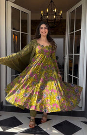 Party Wear Beautiful Top Bottom And Dupatta With Digital Print