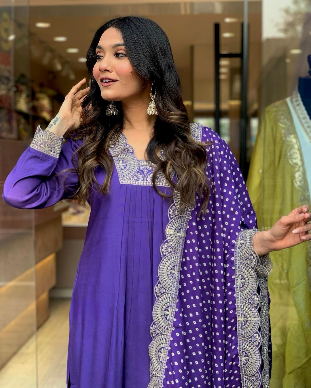 Beautiful Party Wear Look Heavy Modal Silk Top Bottom & Dupatta Set