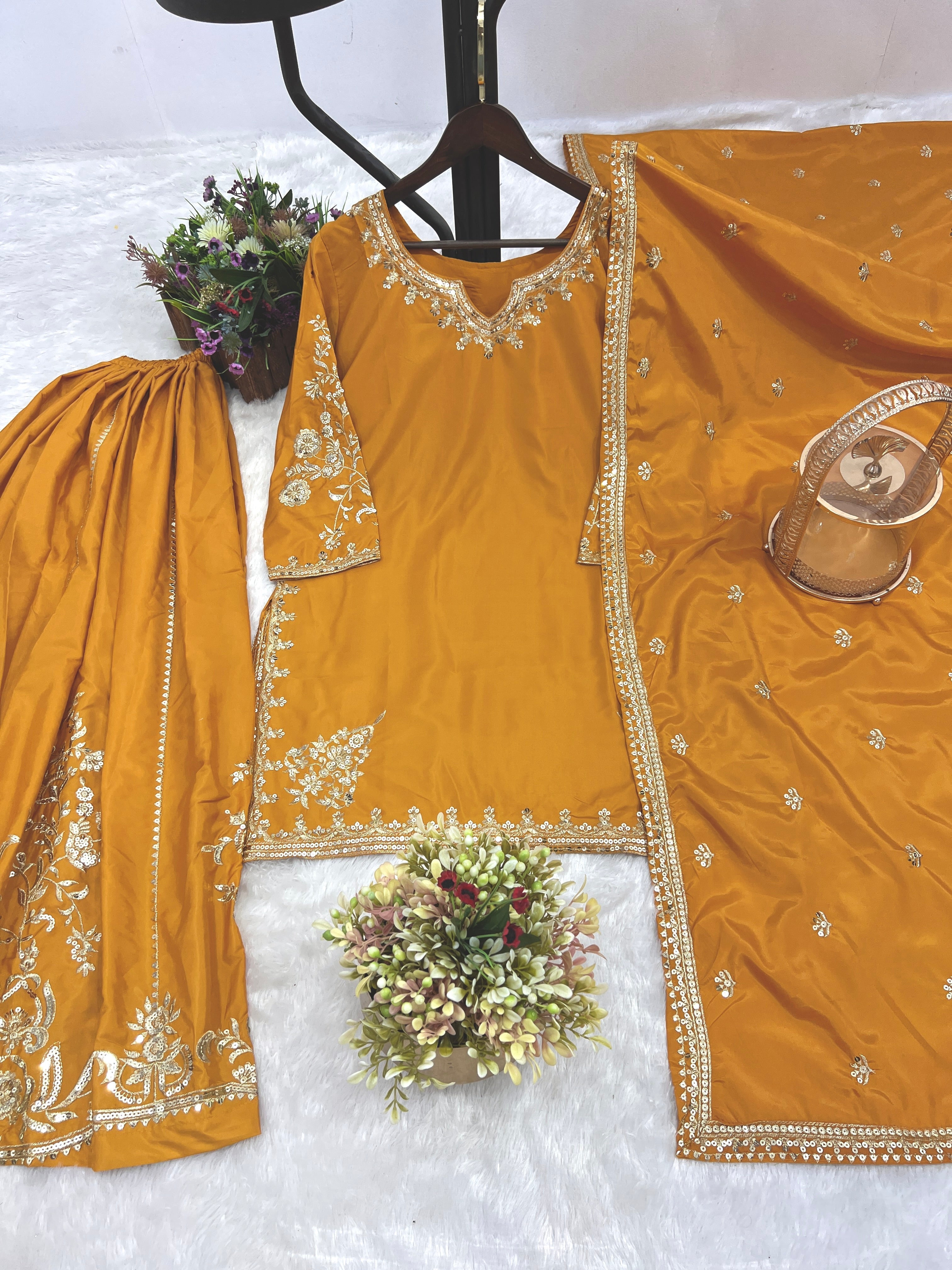 Party Wear Beautiful Top And Bottom With Fancy Dupatta