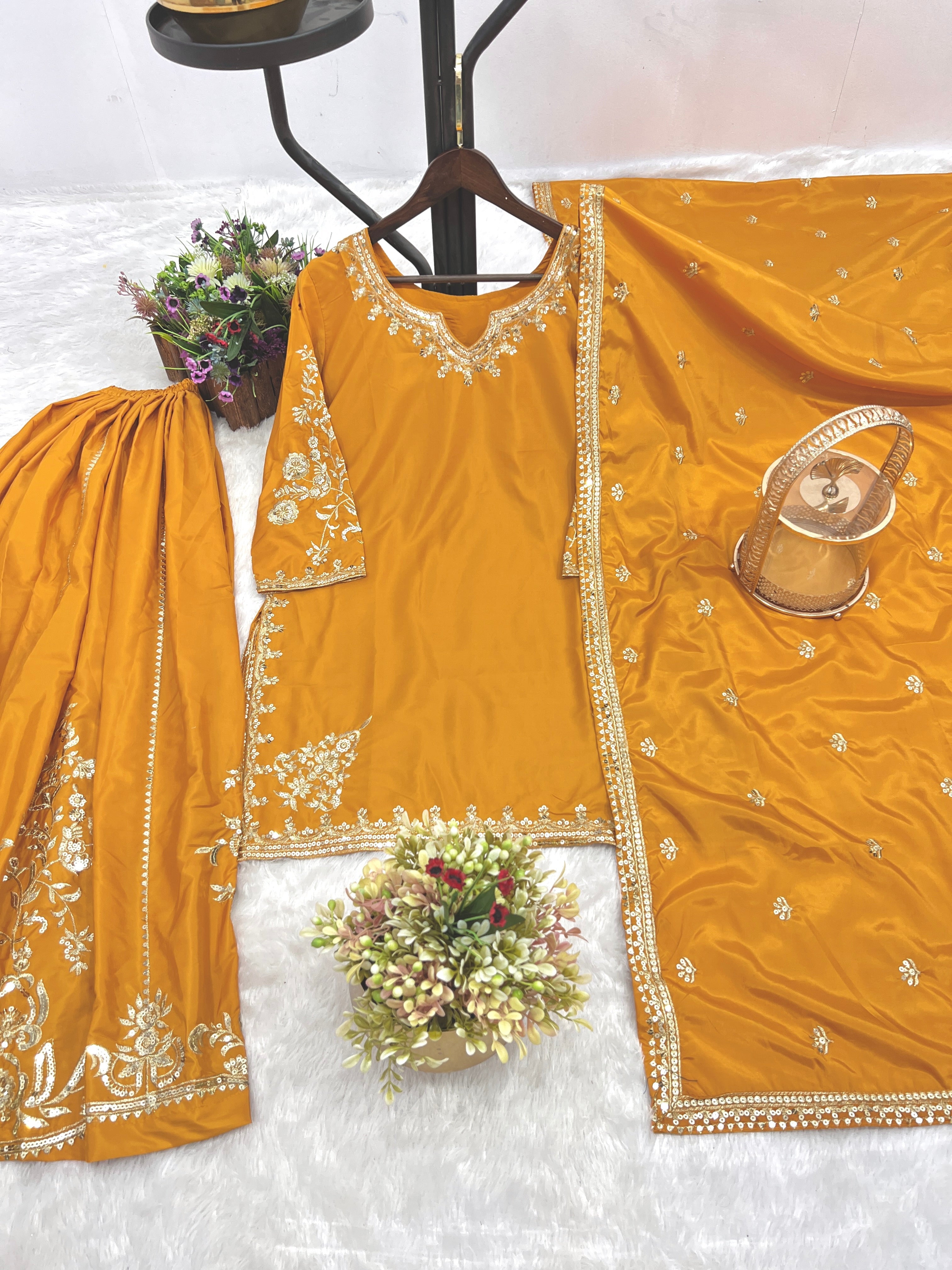 Party Wear Beautiful Top And Bottom With Fancy Dupatta