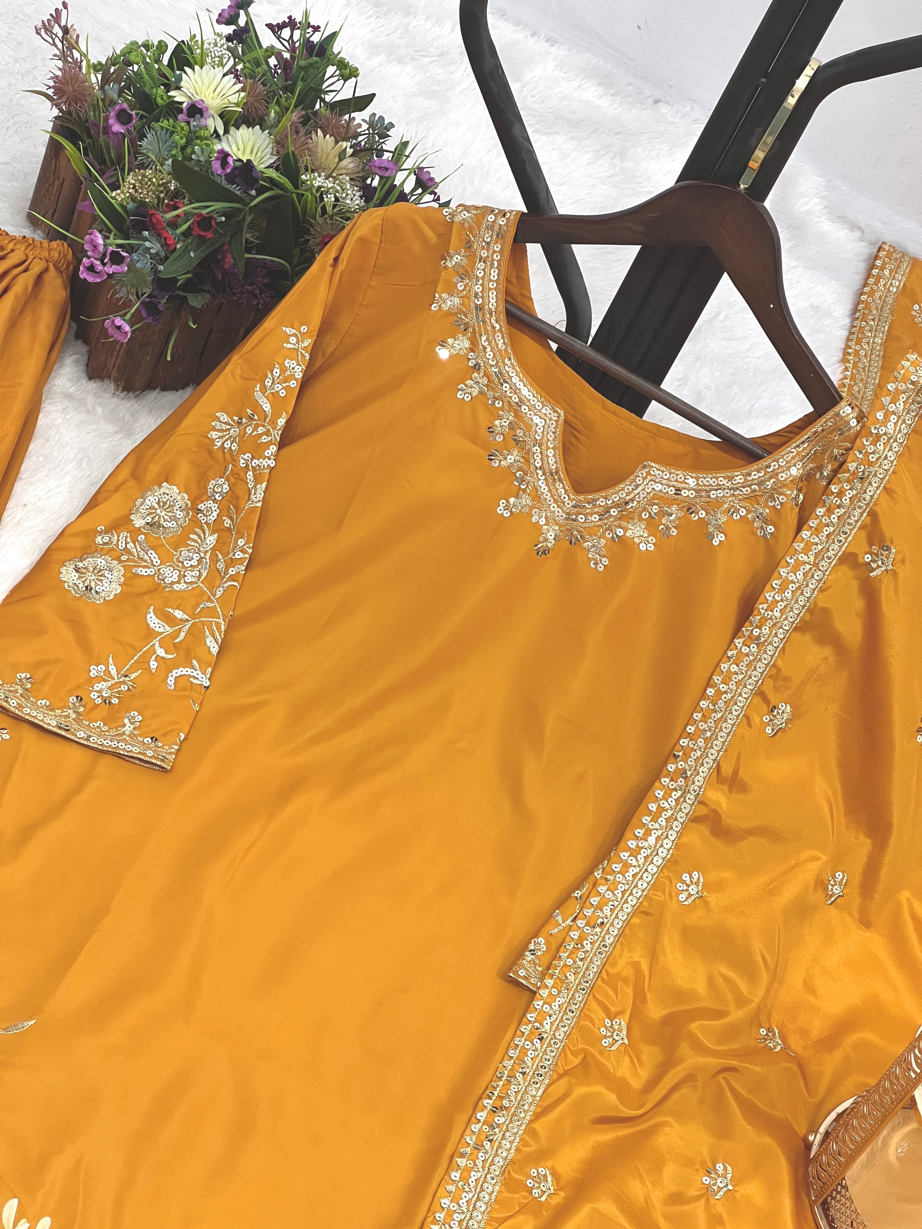 Party Wear Beautiful Top And Bottom With Fancy Dupatta
