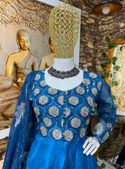 Party Wear Designer Gown Pent And Dupatta With Digital Work