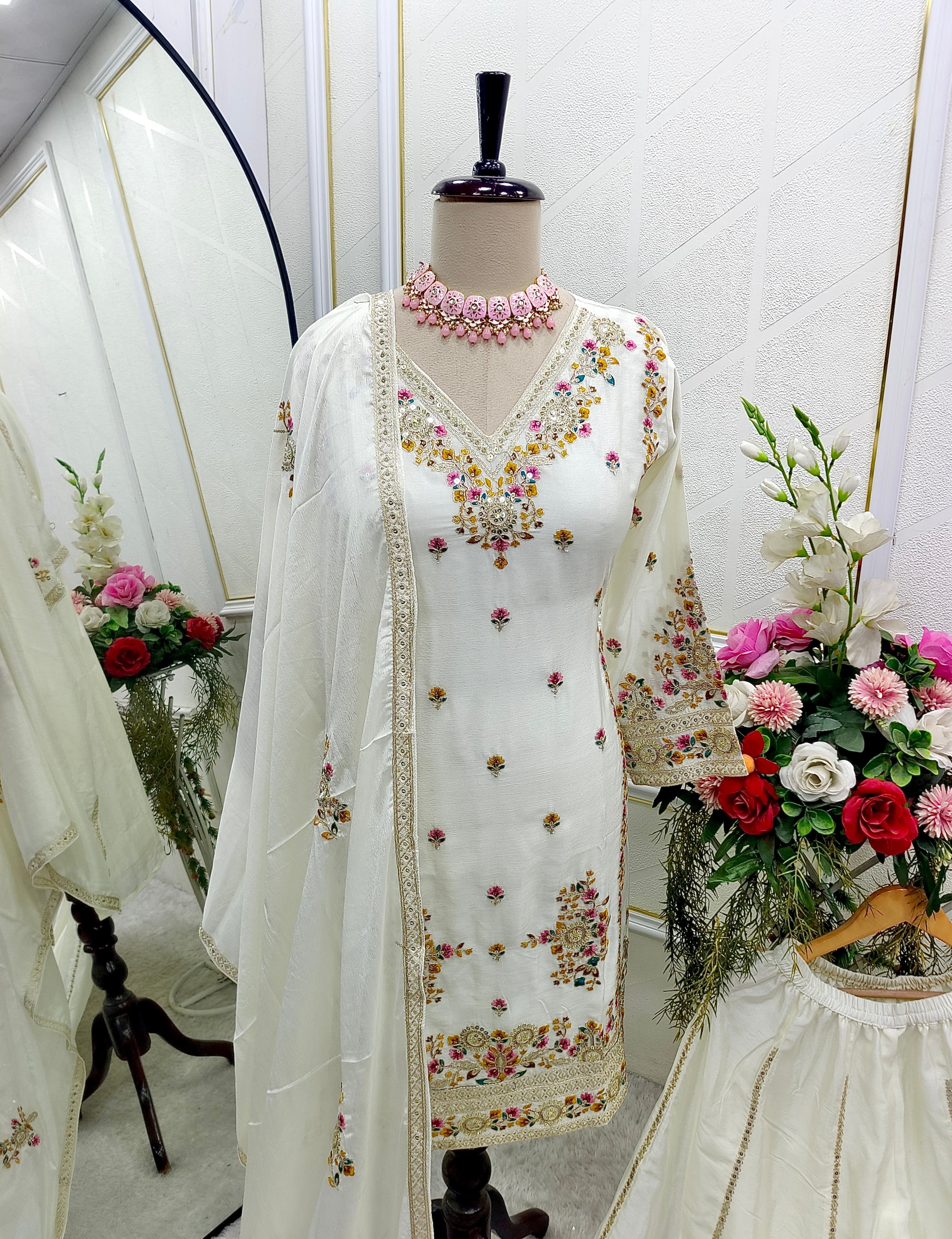 Party Wear Designer Top-Sarara And Dupatta