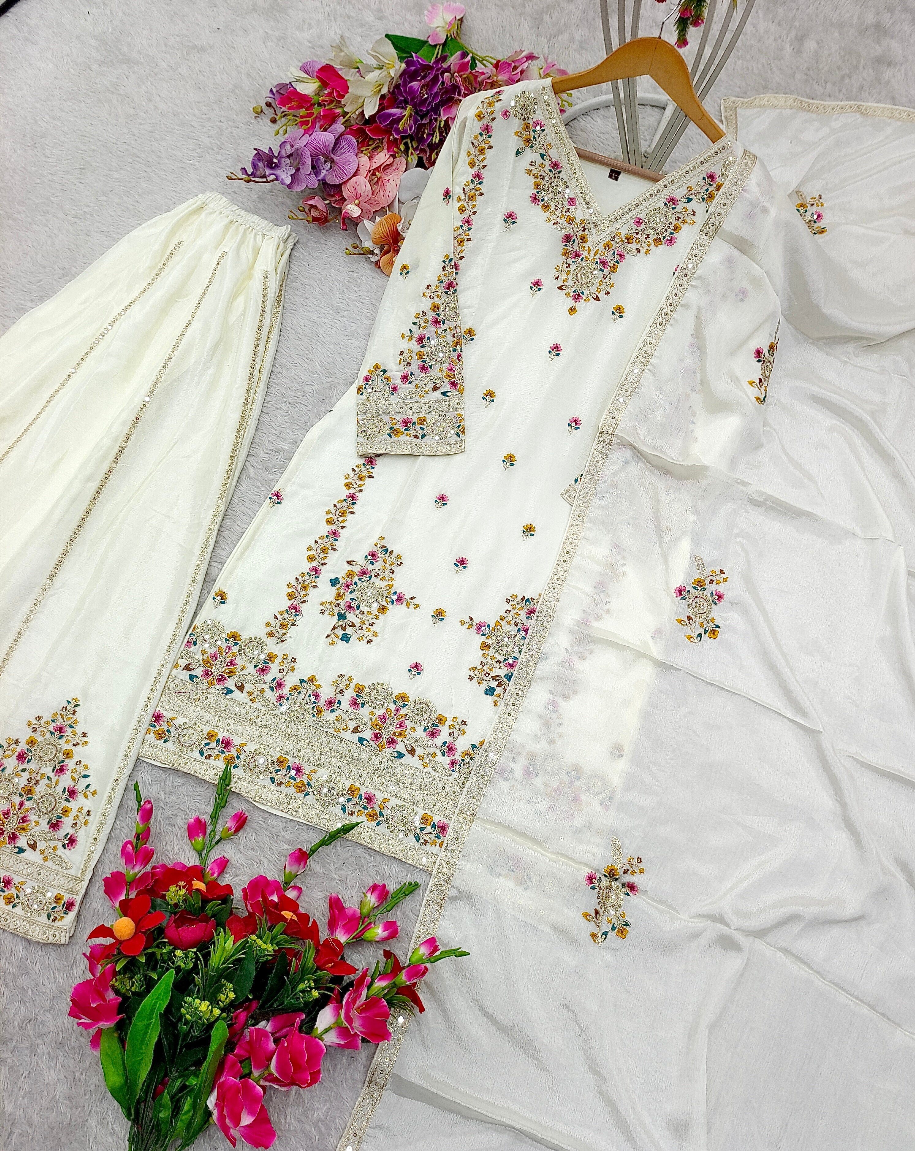 Party Wear Designer Top-Sarara And Dupatta