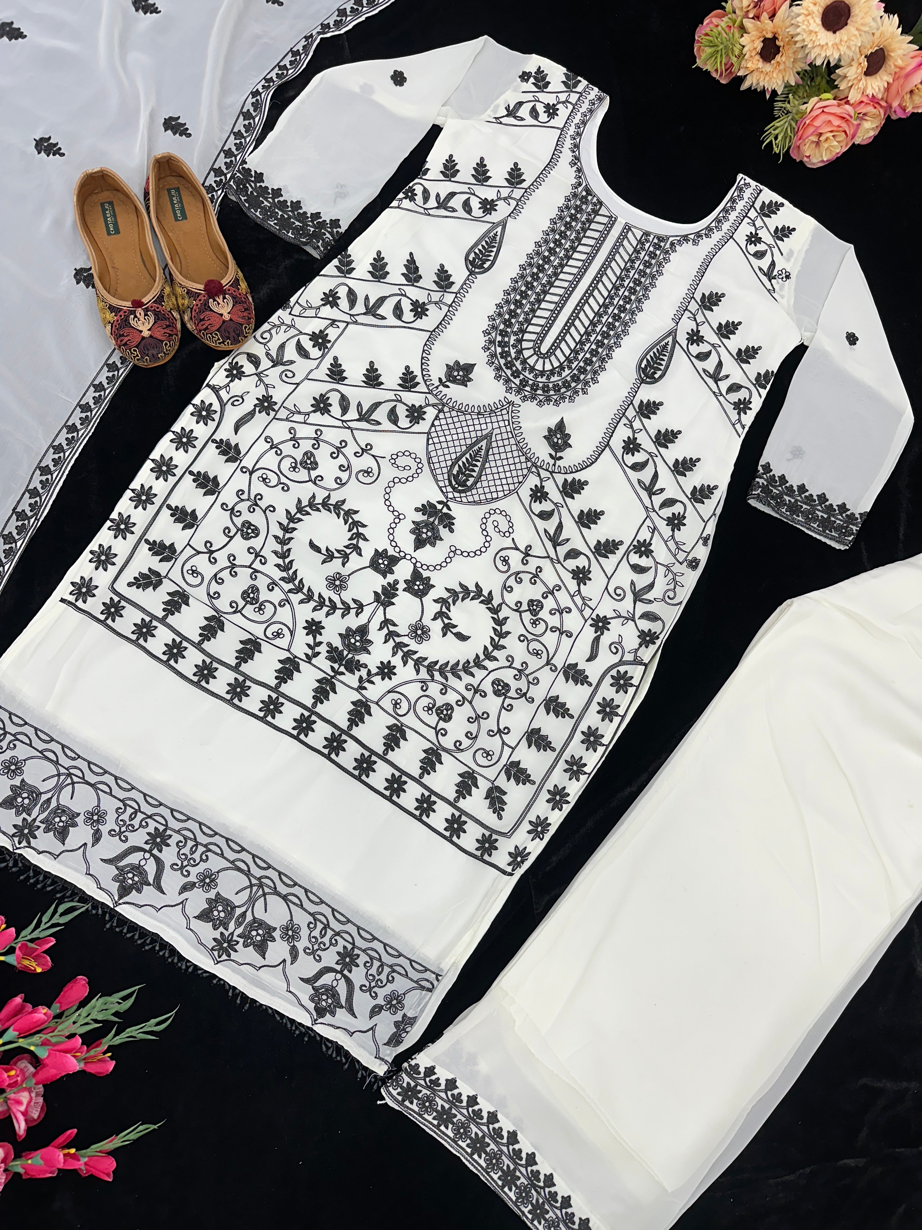 Designer Party Wear Top And Bottom With Beautiful Dupatta