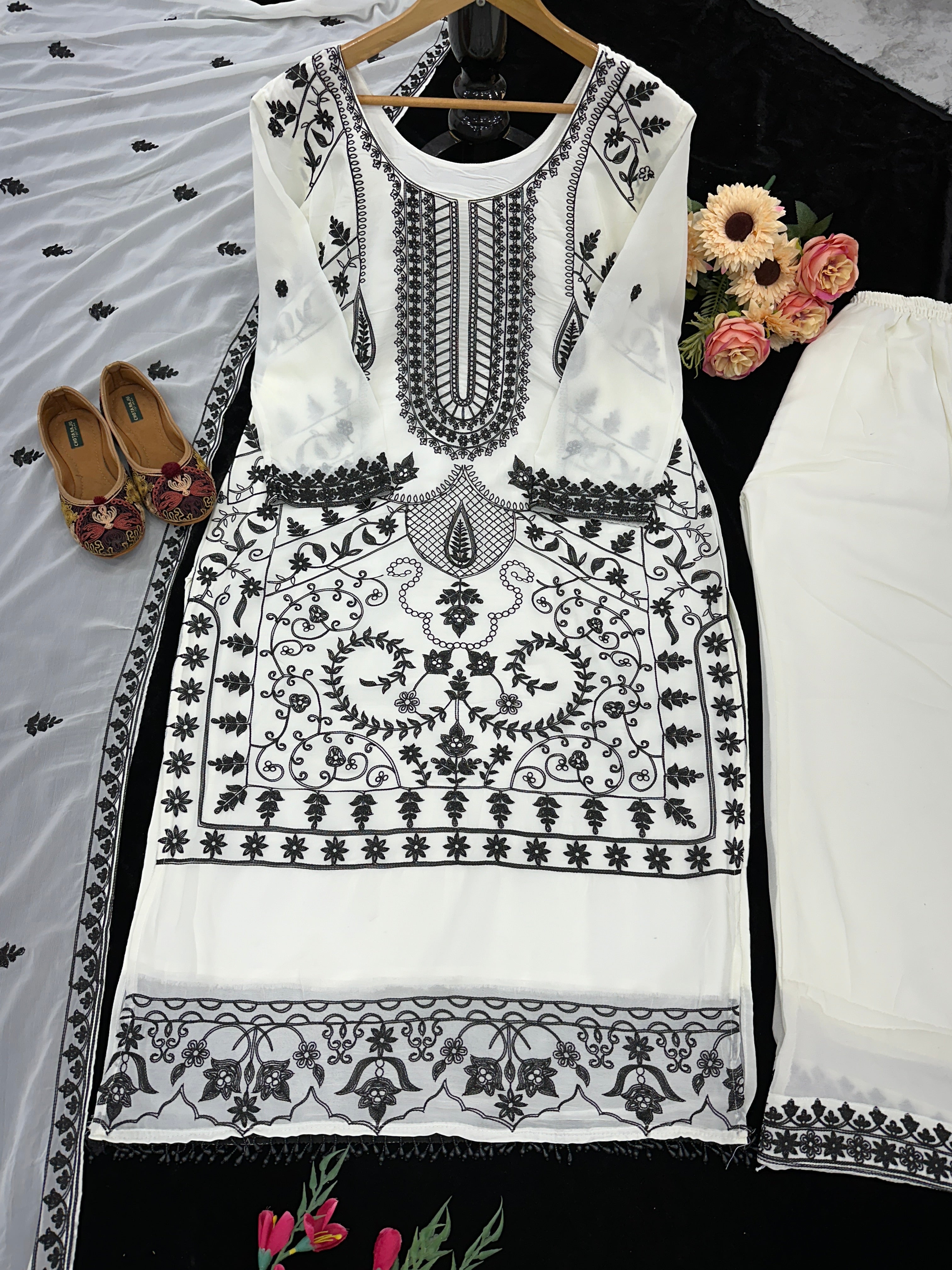 Designer Party Wear Top And Bottom With Beautiful Dupatta