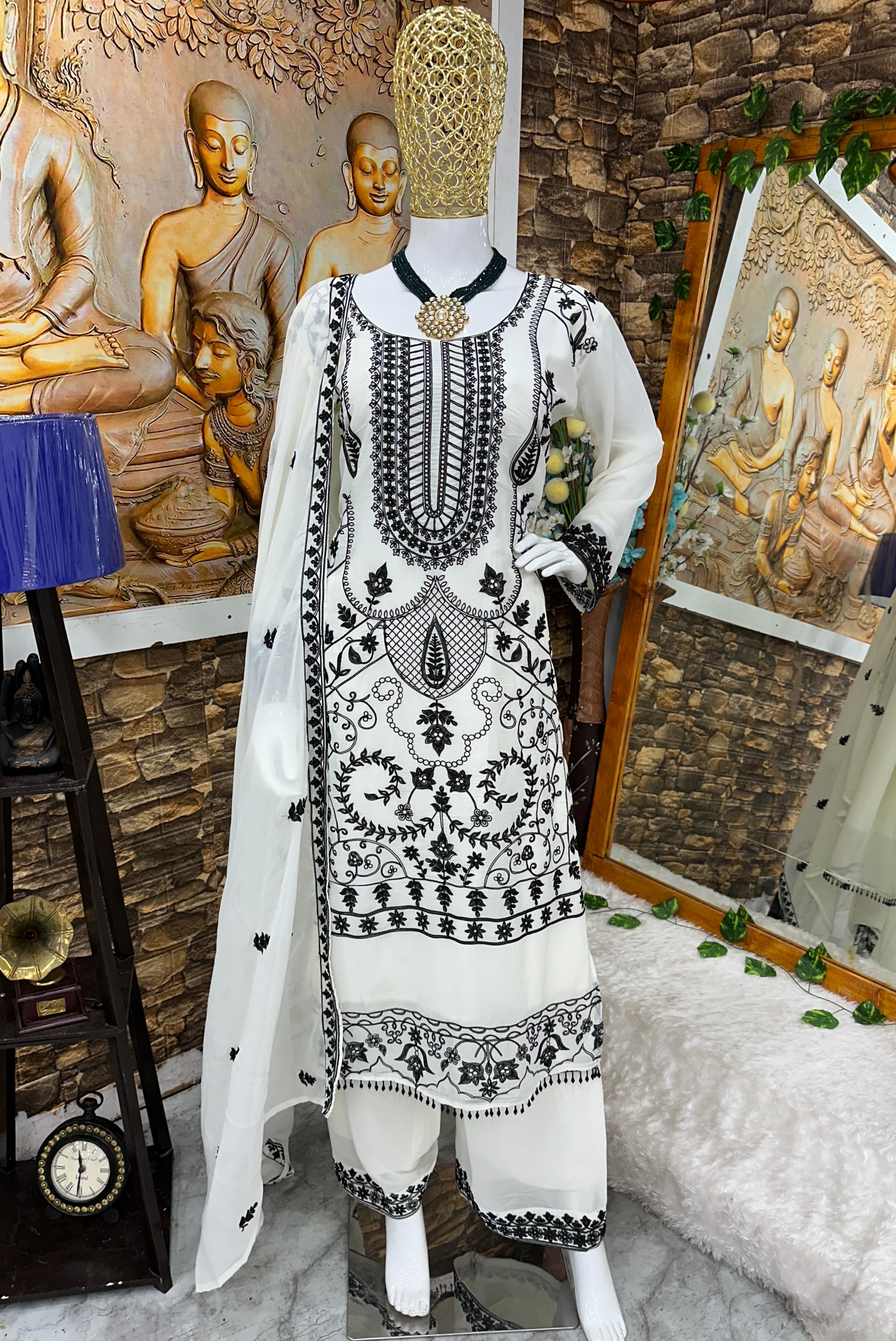 Designer Party Wear Top And Bottom With Beautiful Dupatta