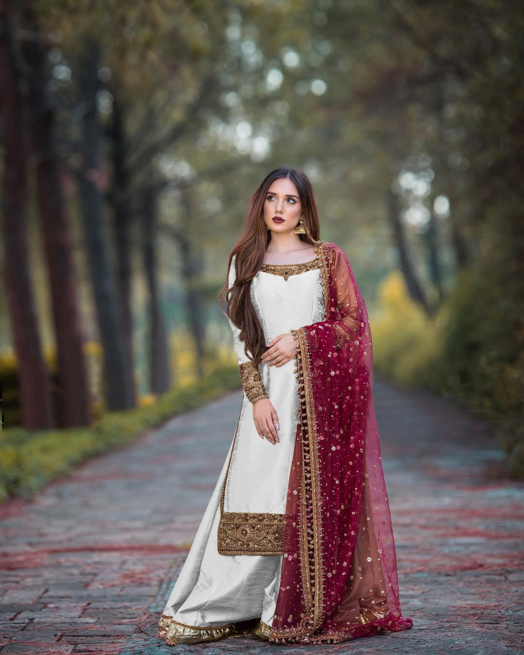 Fancy Top - Plazzo With Dupatta With Embroidery And Sequin Work