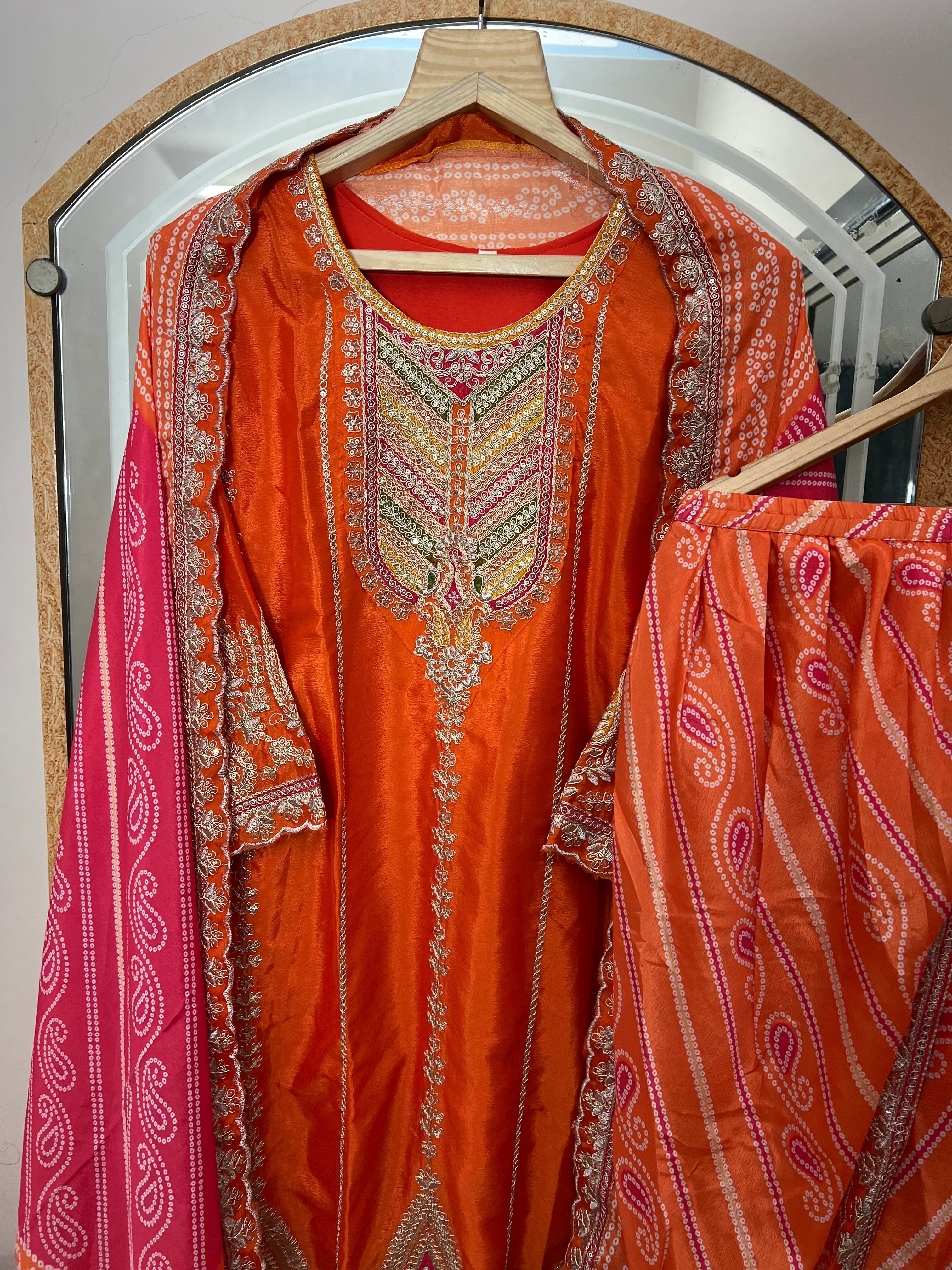 Party Wear Designer Suit Set With Embroidery Work