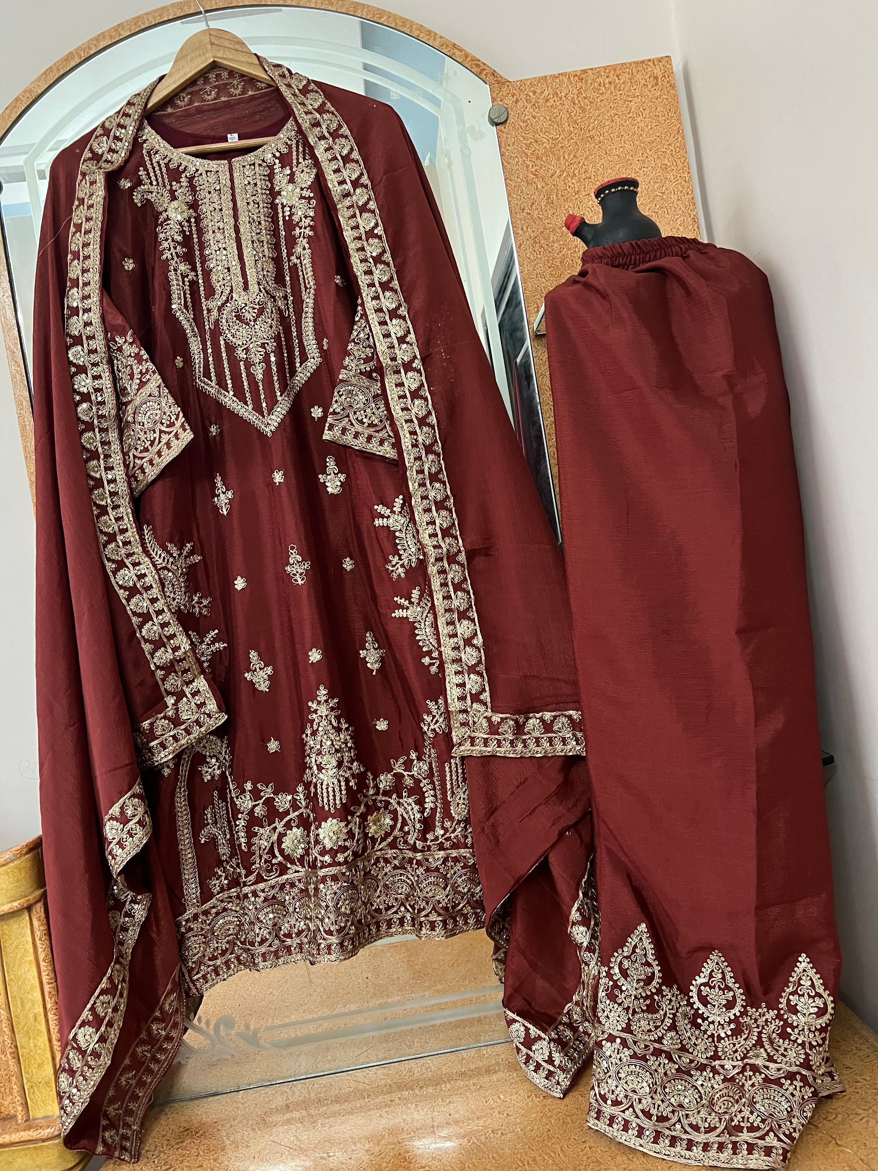 Party Wear Designer Top-Bottom And Dupatta