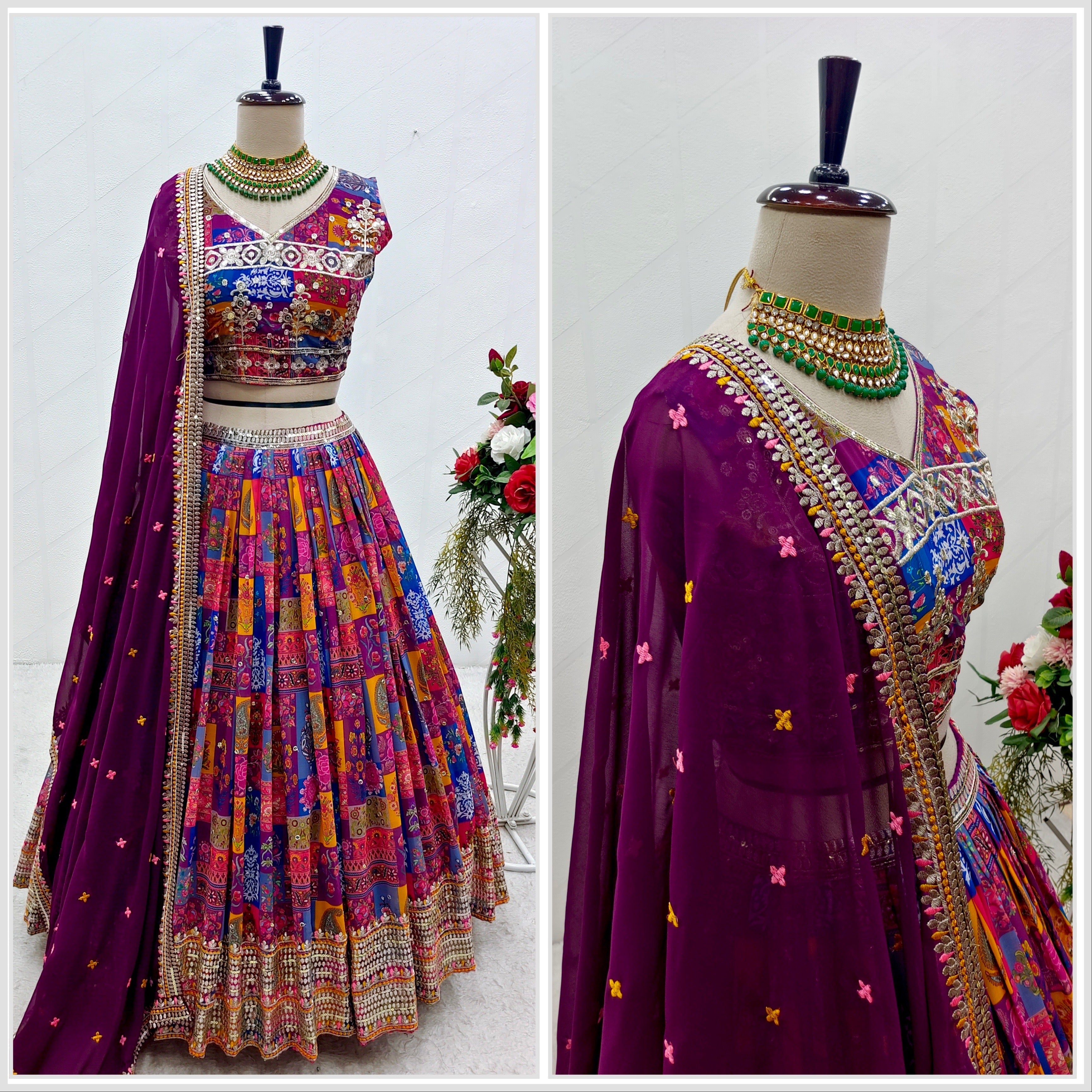 Designer Party Wear Lehenga Choli & Dupatta With Digital Print
