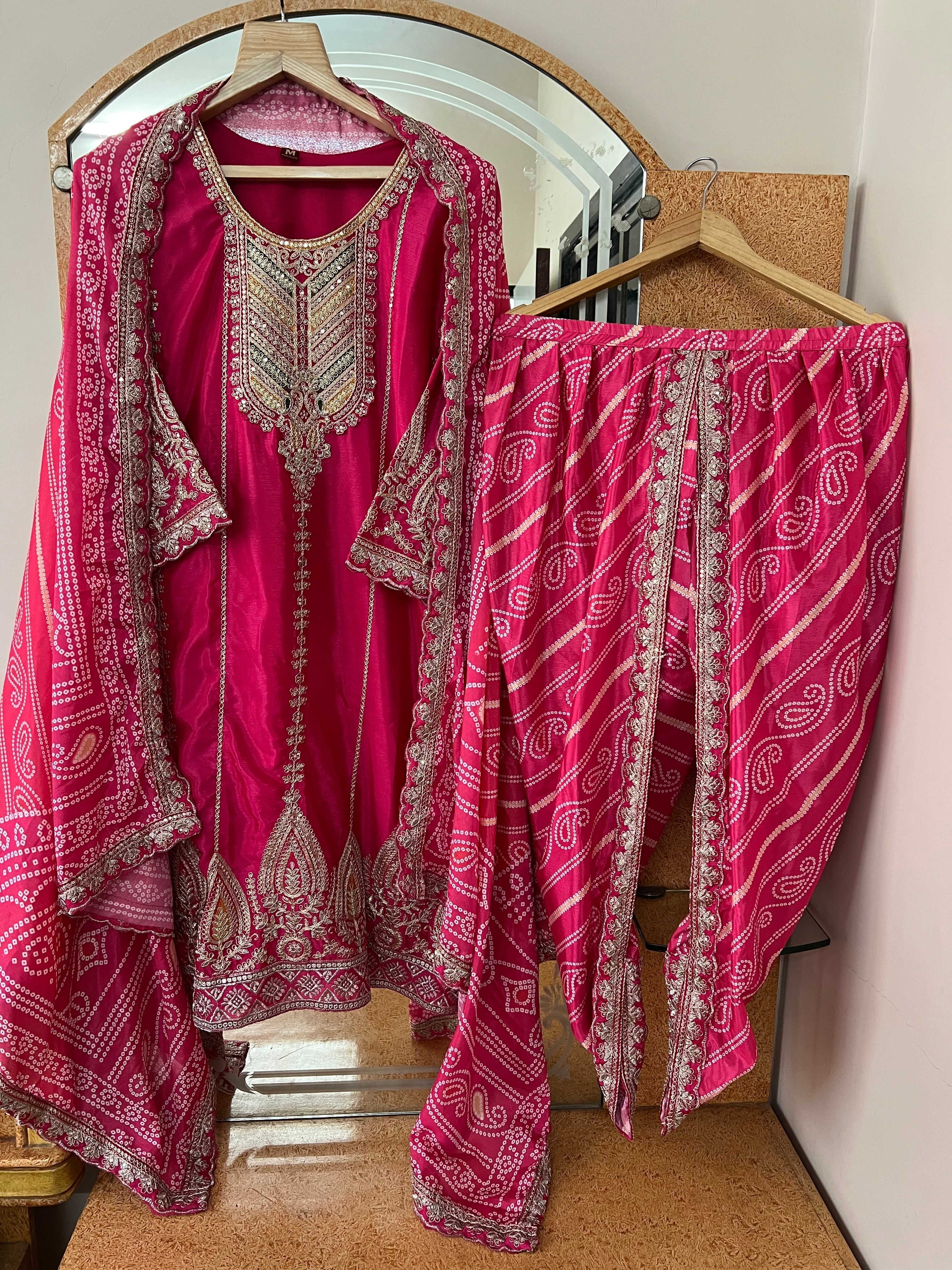 Party Wear Designer Suit Set With Embroidery Work