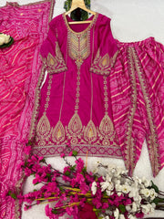 Designer Party Wear Top-Bottom And Beautiful Dupatta