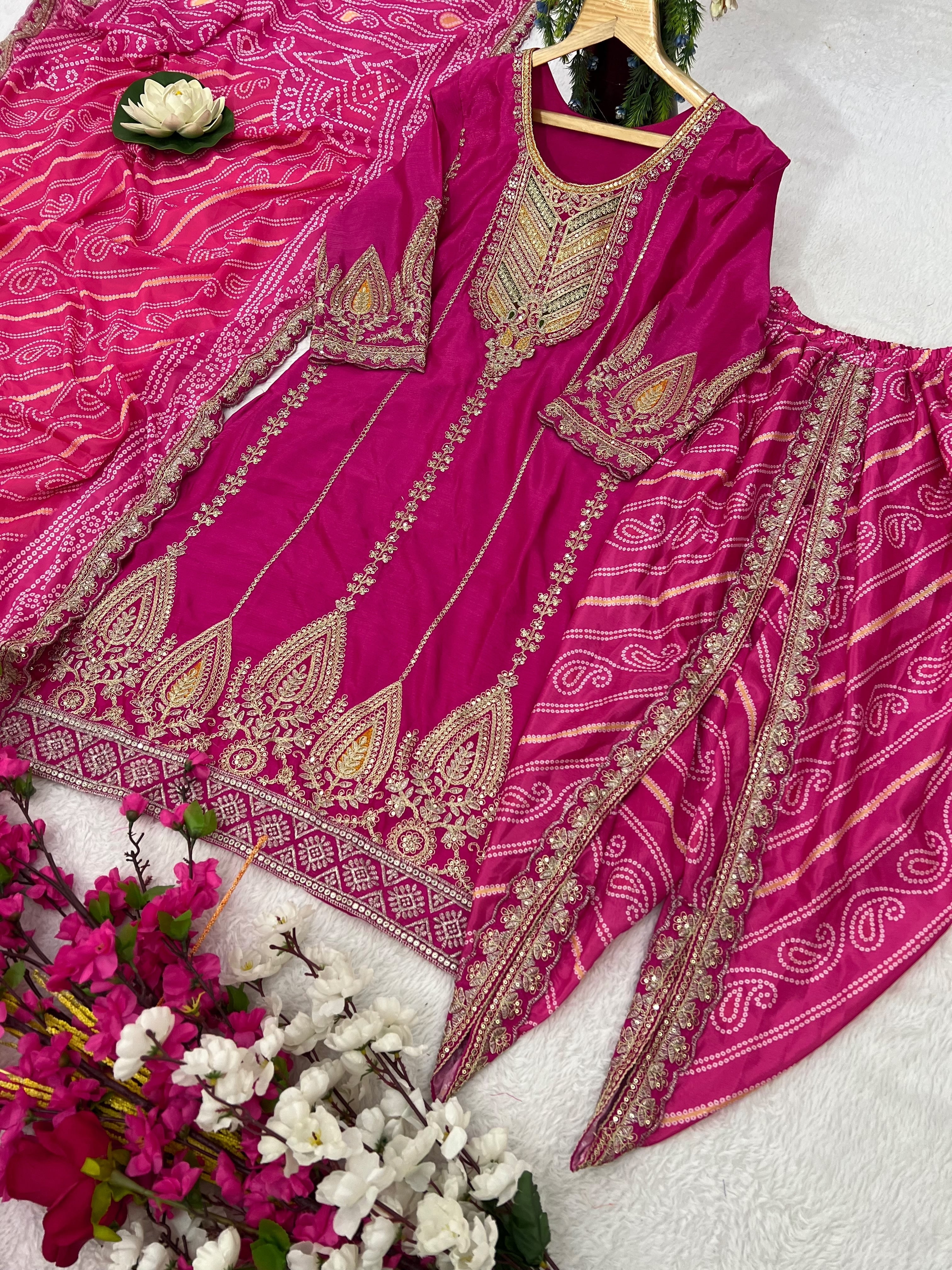 Designer Party Wear Top-Bottom And Beautiful Dupatta