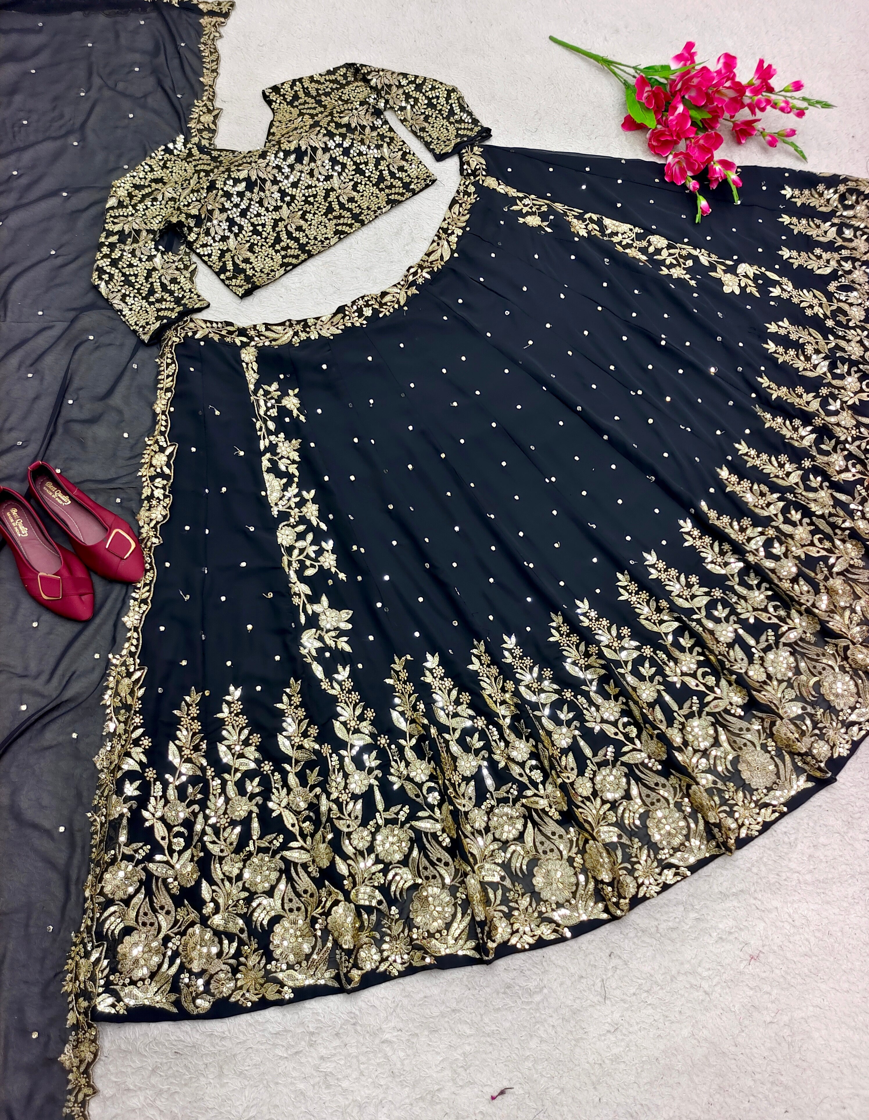 Designer Party Wear Look Lehenga Choli With Fancy Dupatta