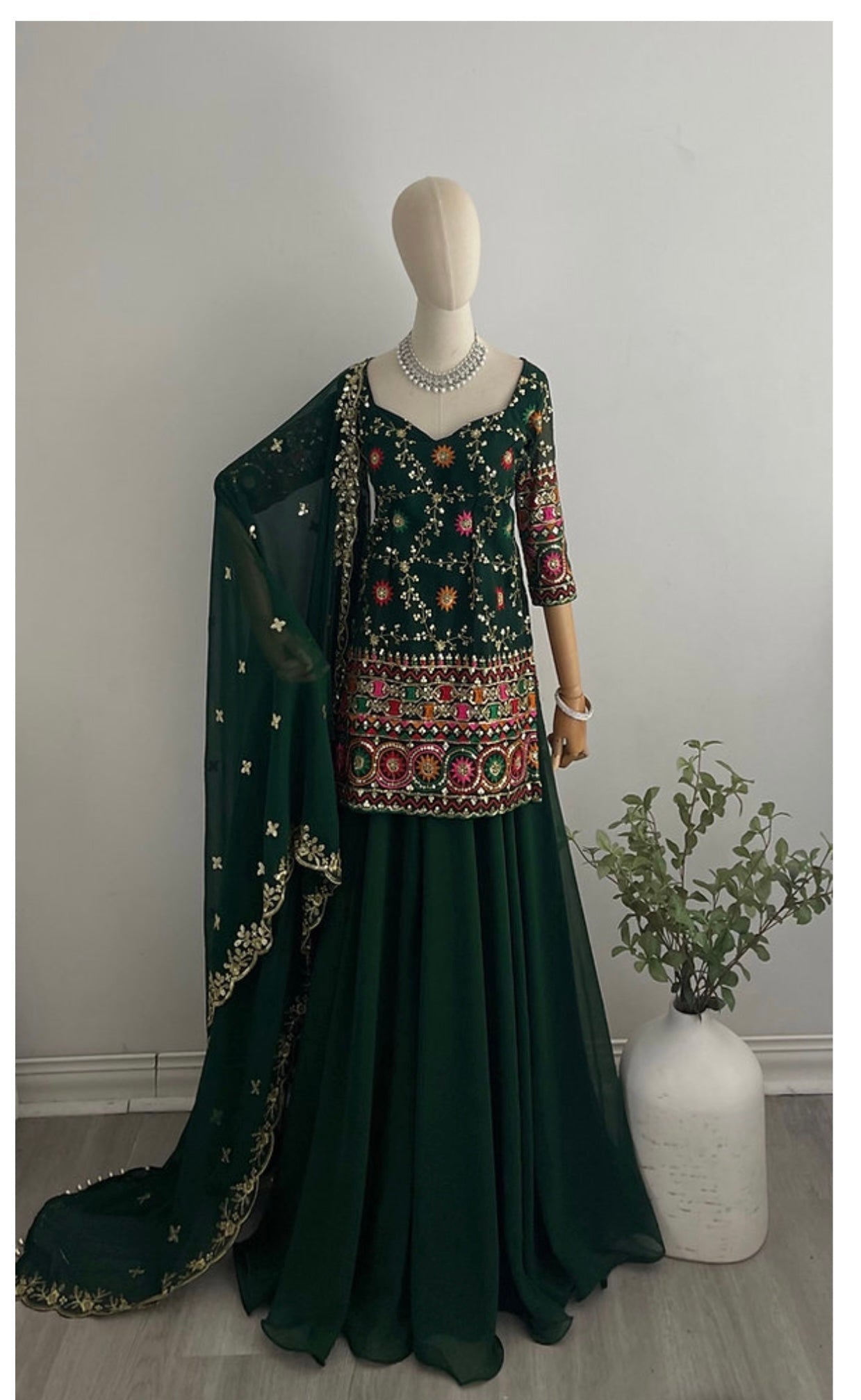 Designer Party Wear Look Top-Sarara With Beautiful Dupatta