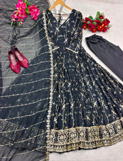 Designer Party Wear Gown With Pent And Dupatta