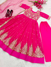 Designer Party Wear Gown With Pent And Beautiful Dupatta