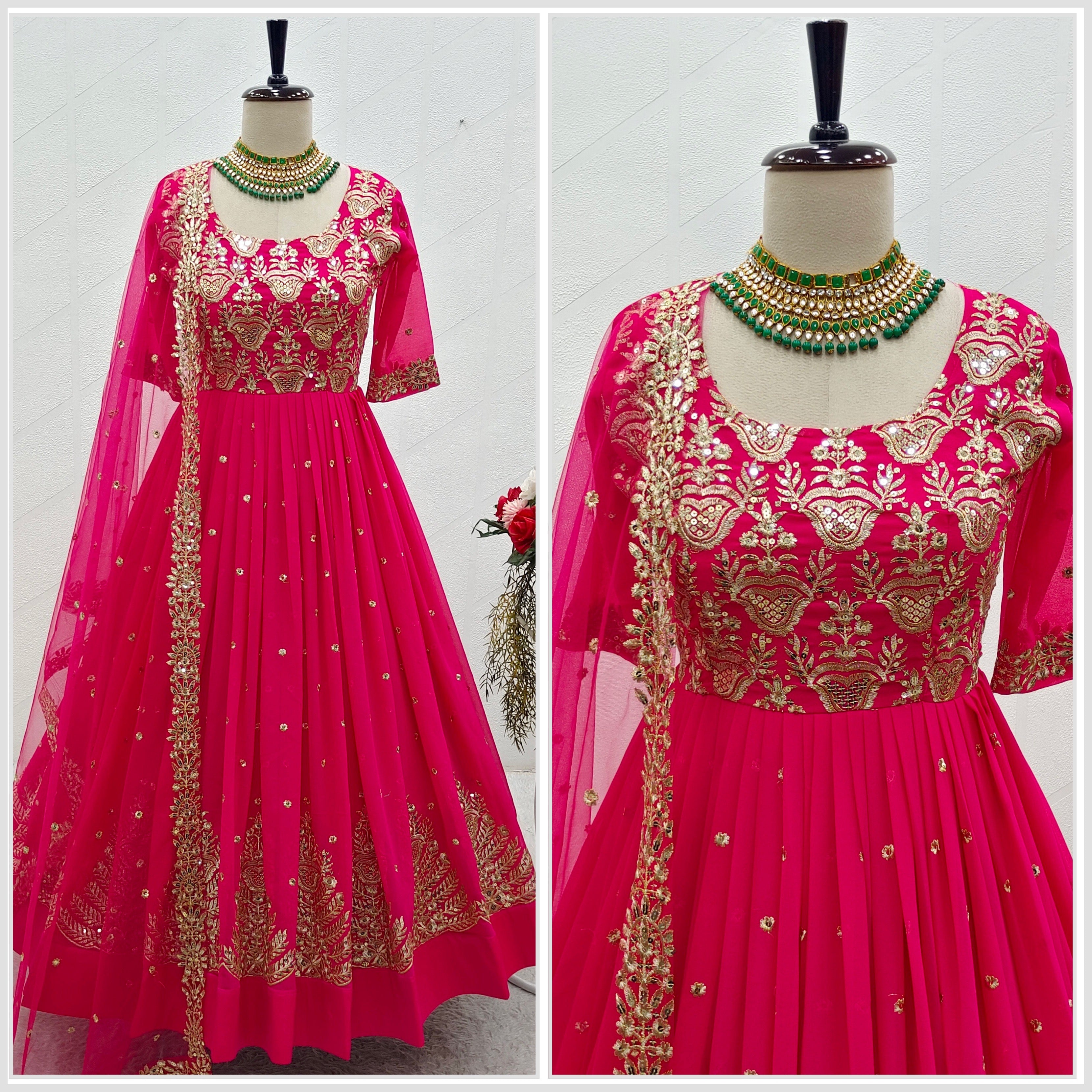 Designer Party Wear Gown With Pent And Beautiful Dupatta