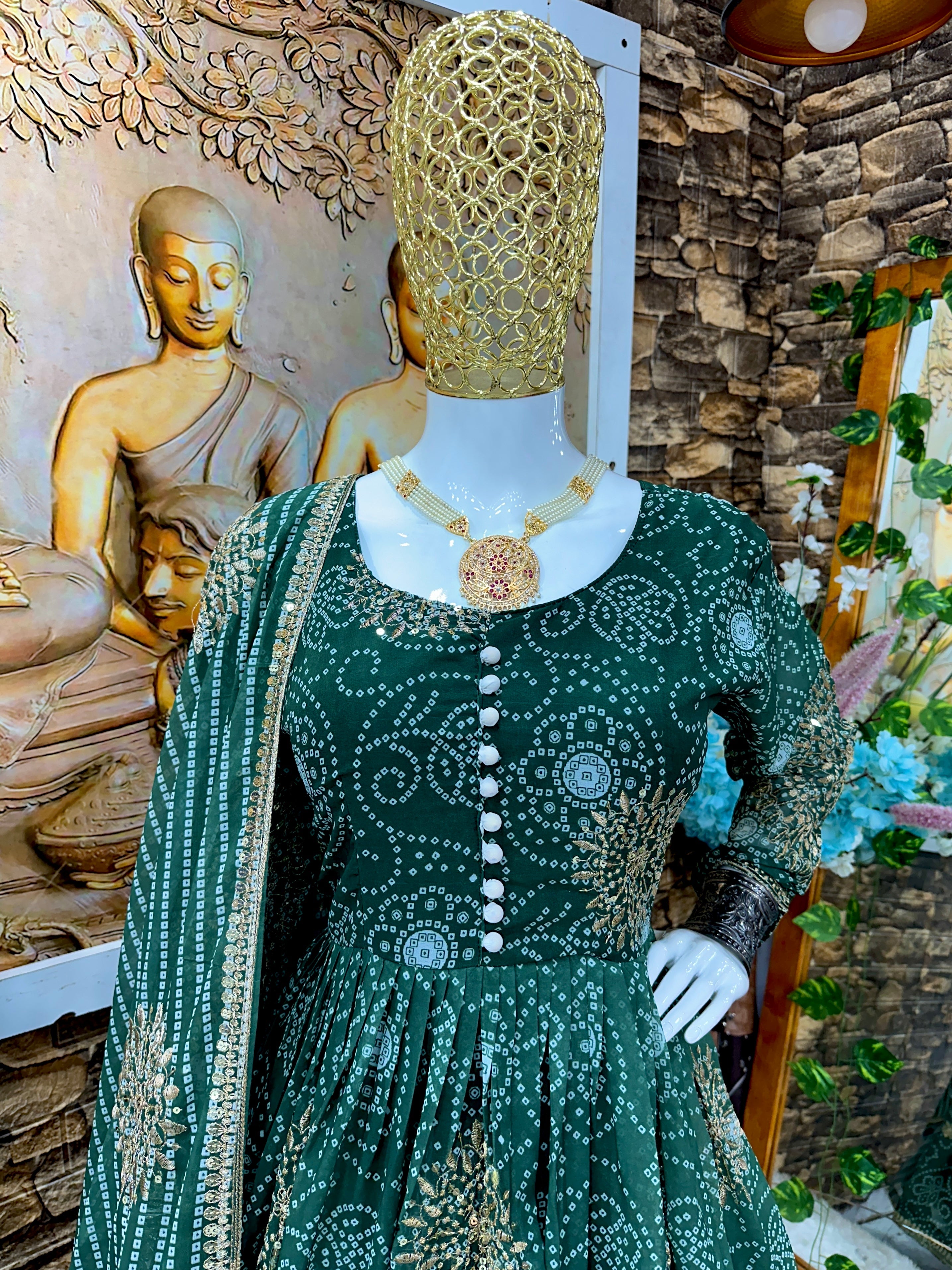 Designer Party Wear Look Anarkali Gown And Dupatta With Dupatta