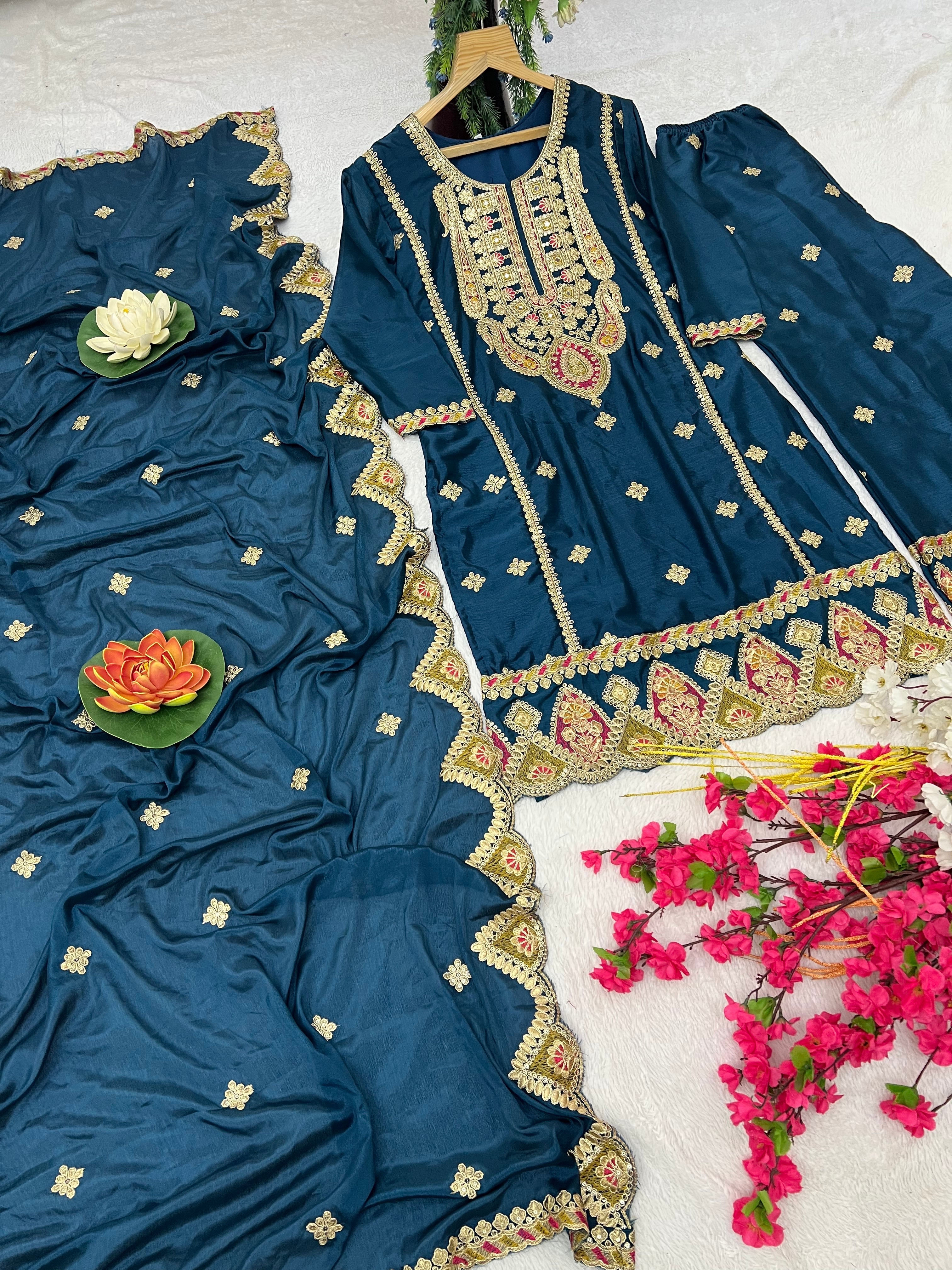 Party Wear Beautiful Top And Bottom With Fancy Dupatta