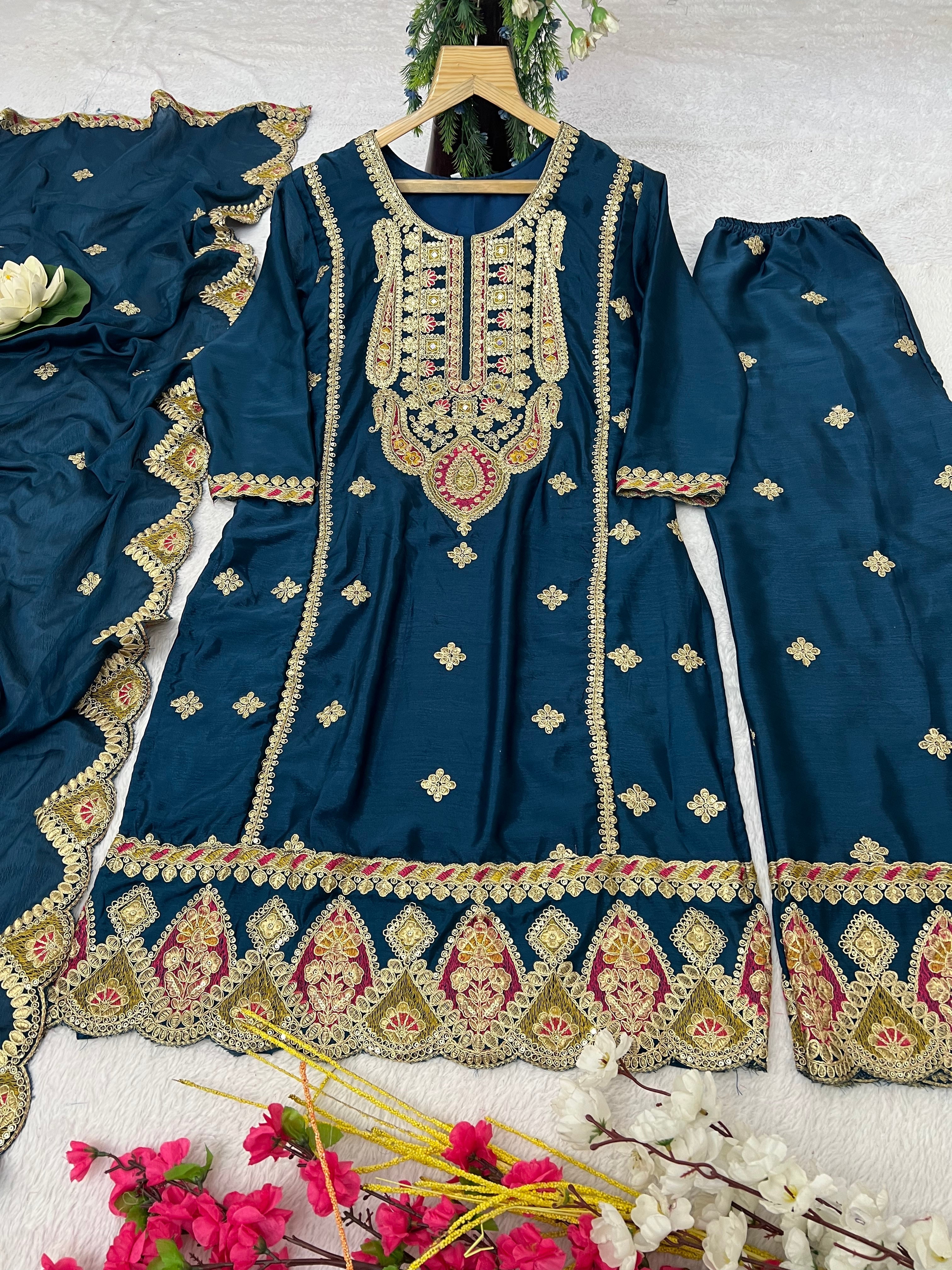 Party Wear Beautiful Top And Bottom With Fancy Dupatta