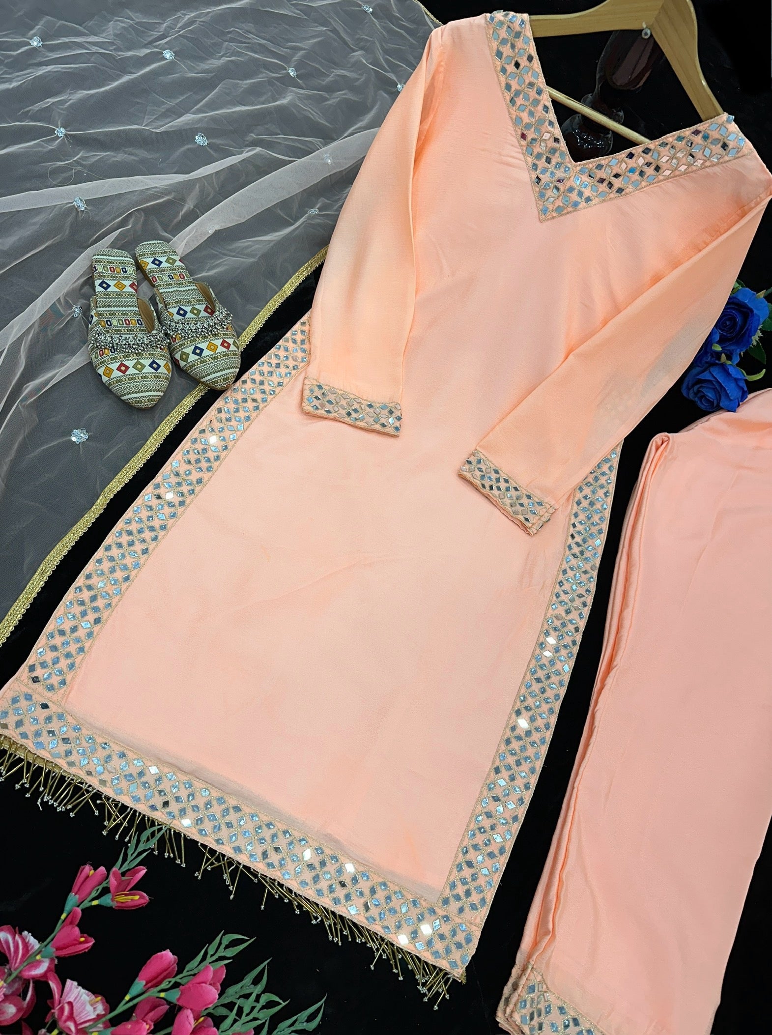 Party Wear Beautiful Top And Bottom With Dupatta