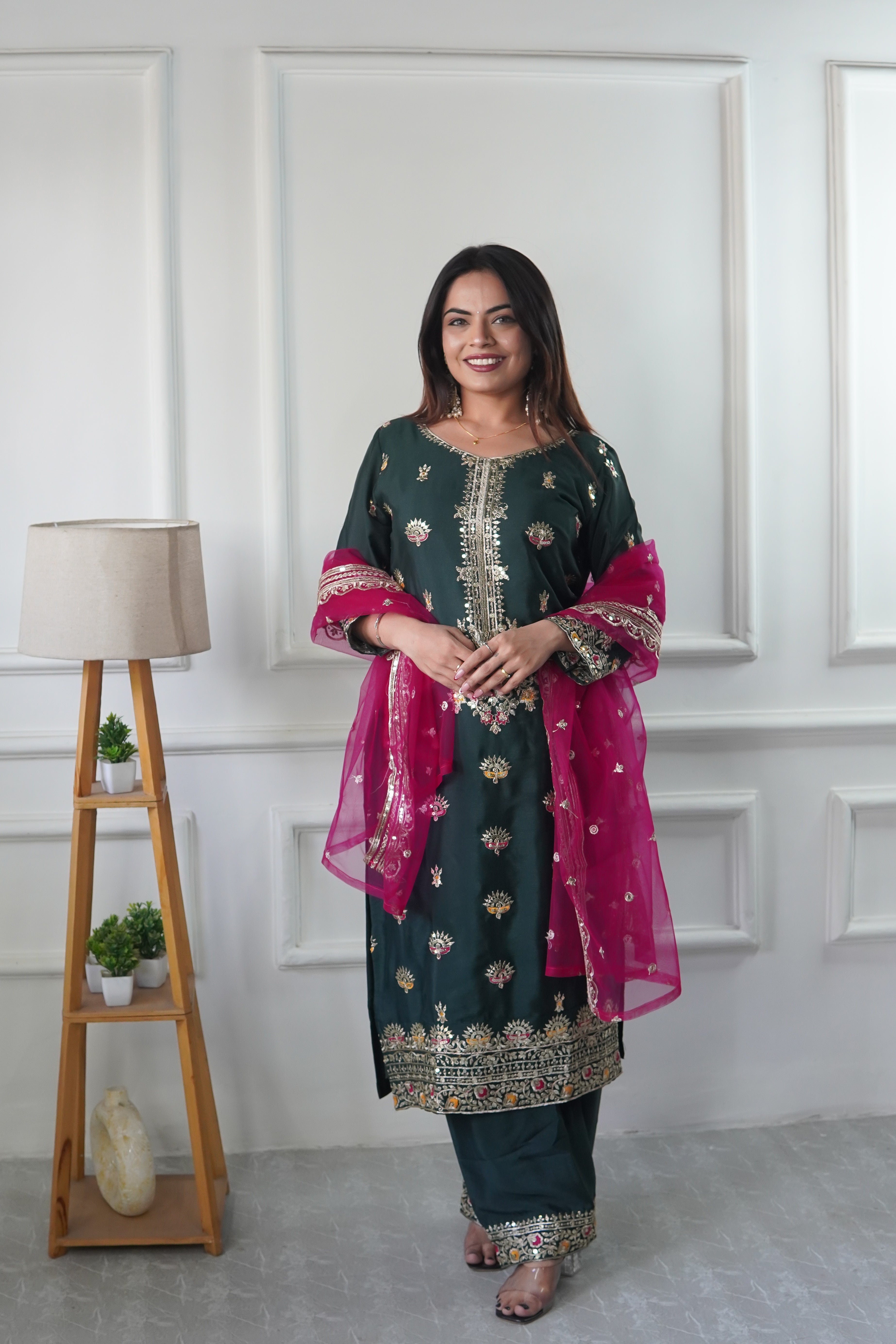 Party Wear Beautiful Top-Plazzo And Dupatta