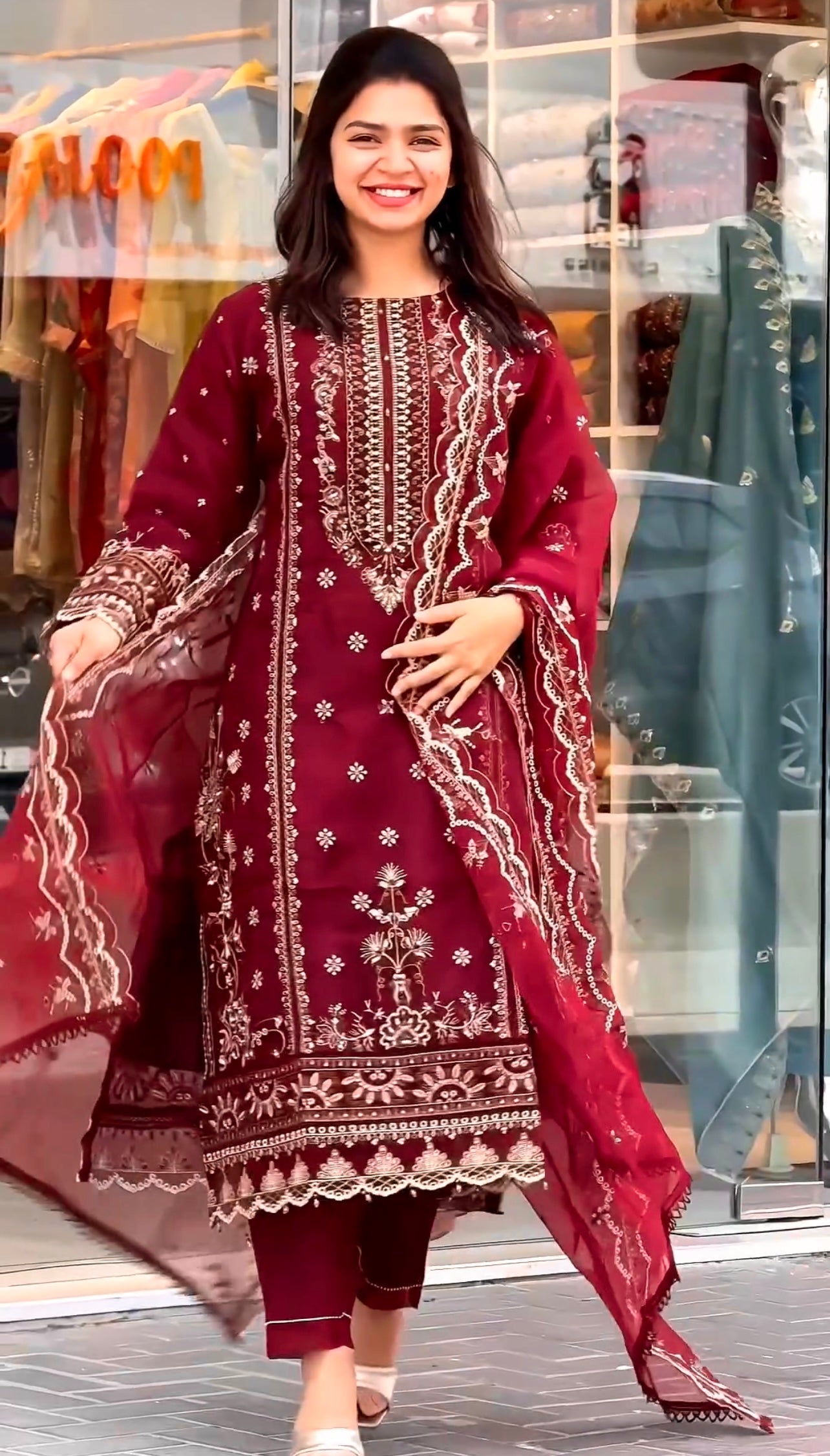 Designer Party Wear Look Suit , Pant And Dupatta