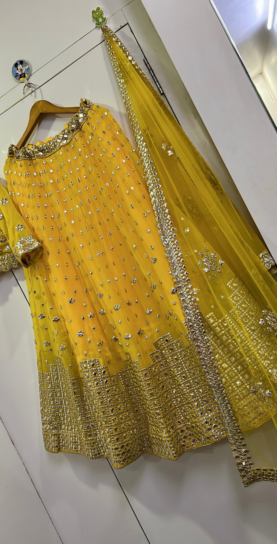 Party Wear Lehenga Choli With Paper Mirror Work